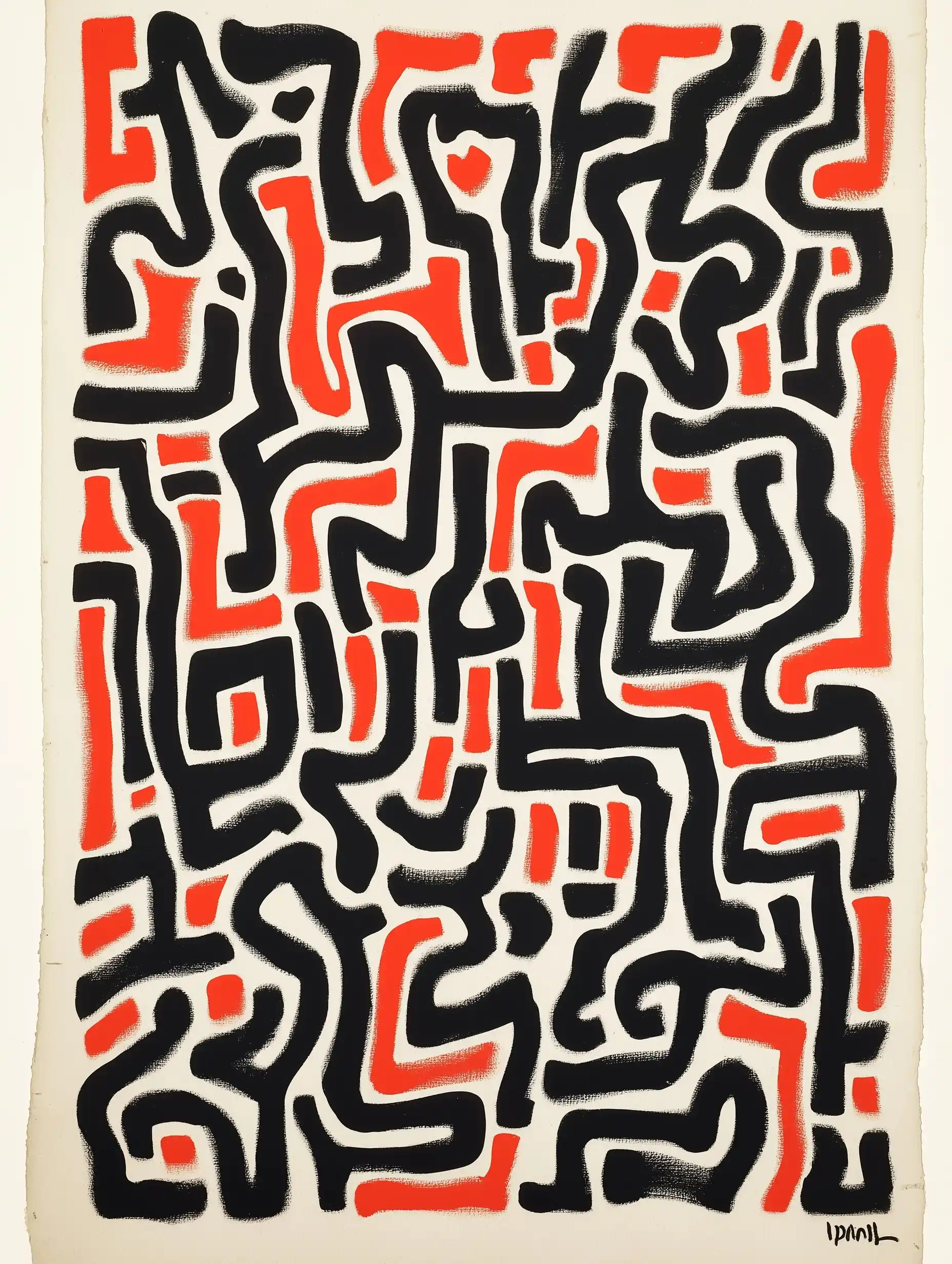 Abstract Haring in Red