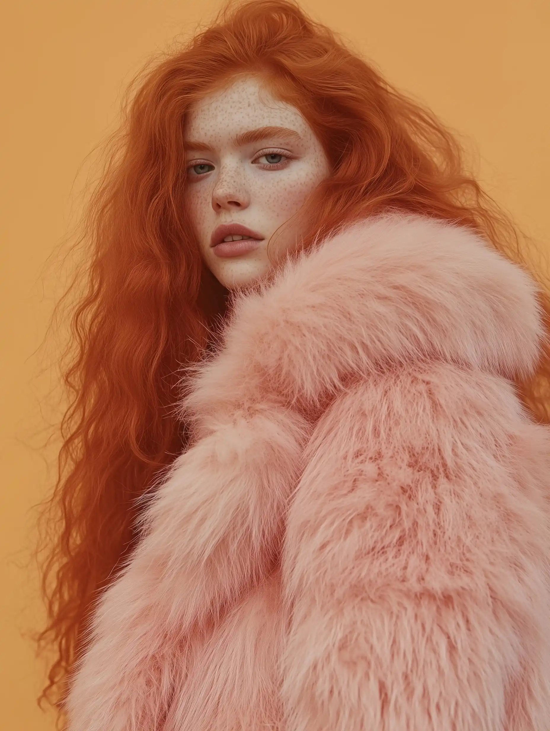 Realistic Model in Furry Coat