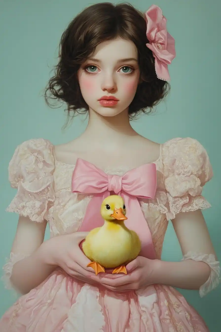 Surrealist Woman with Duck