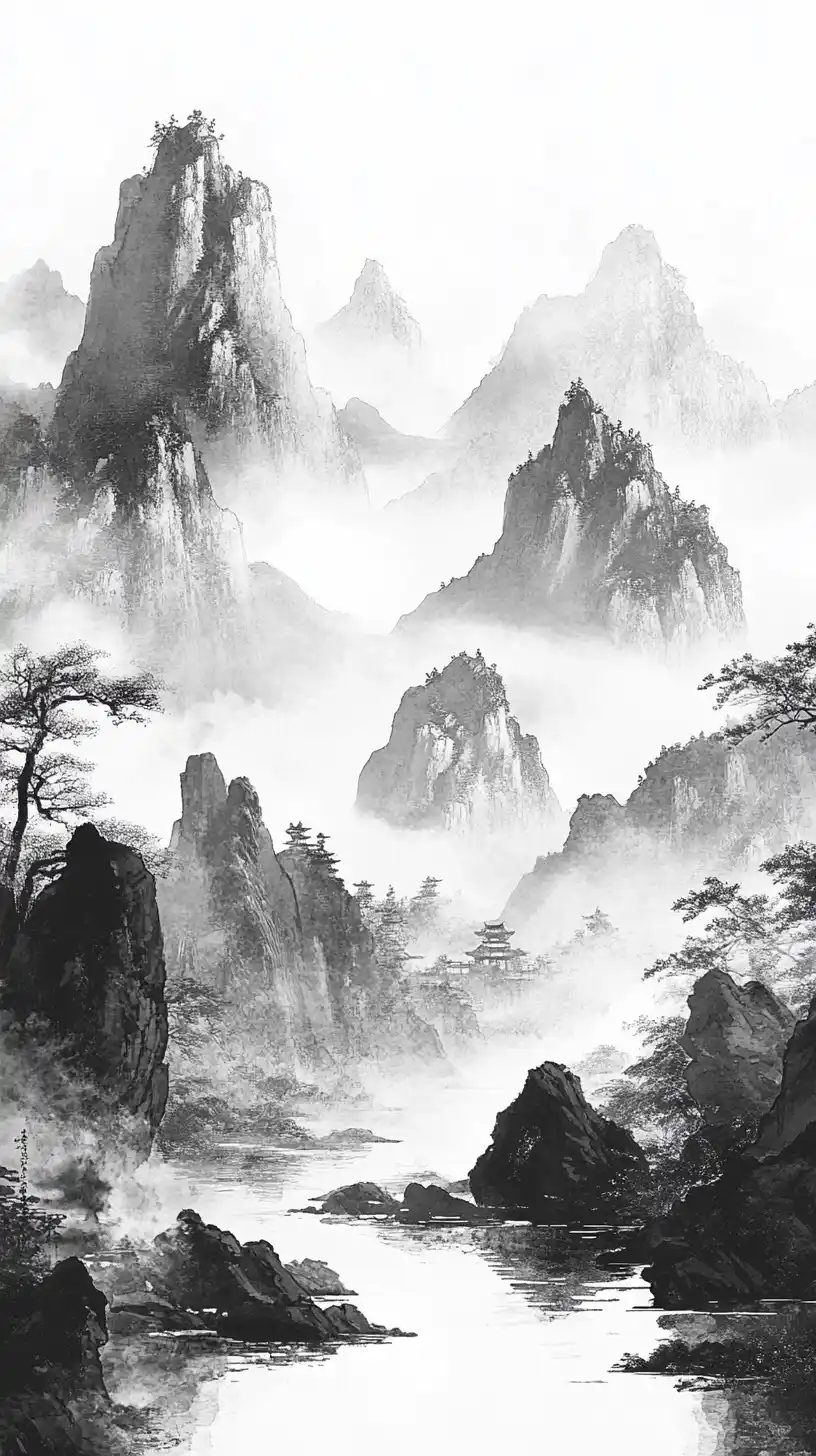 Qing Dynasty Ink Landscape