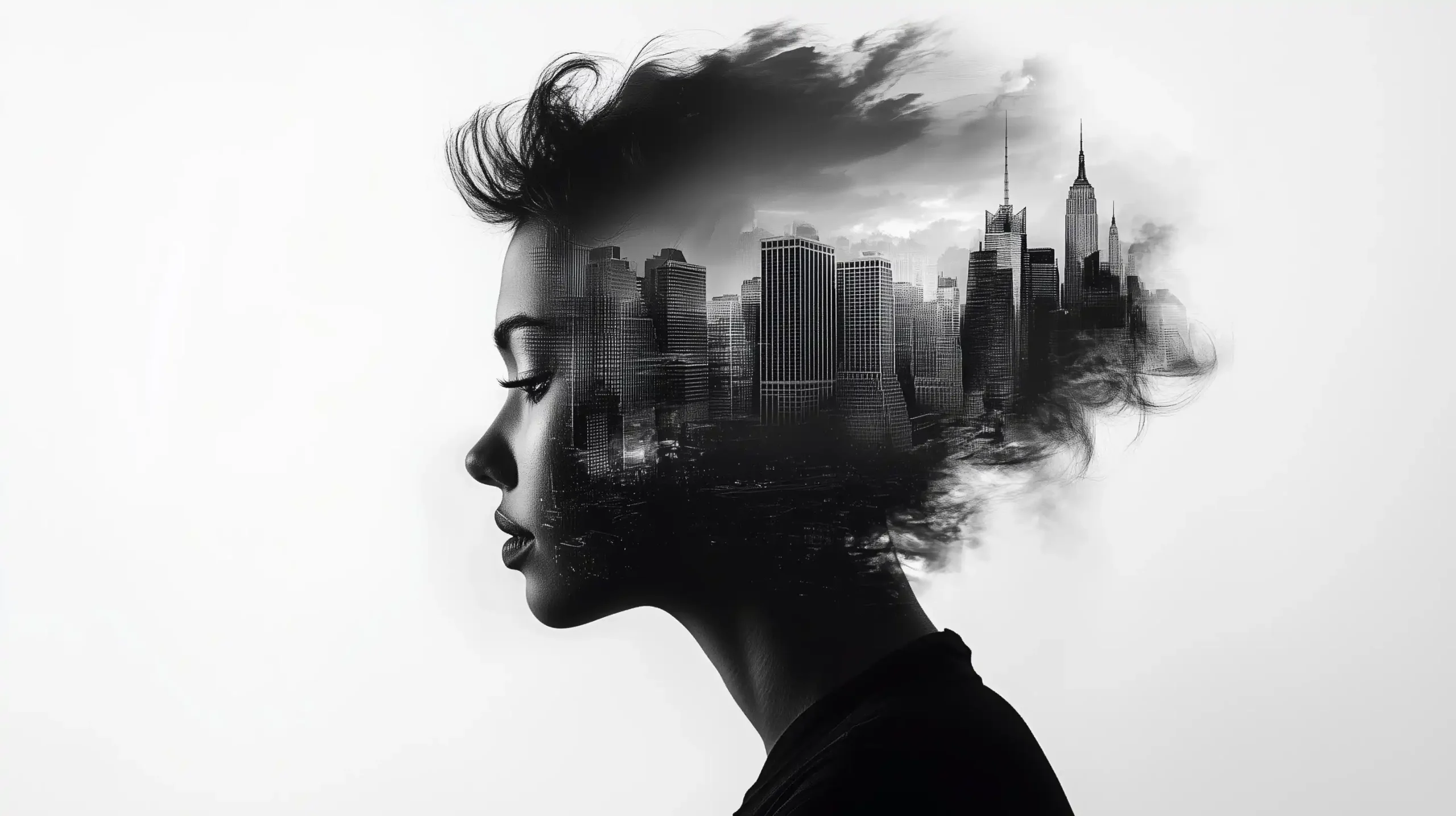 Surreal Double Exposure Portrait