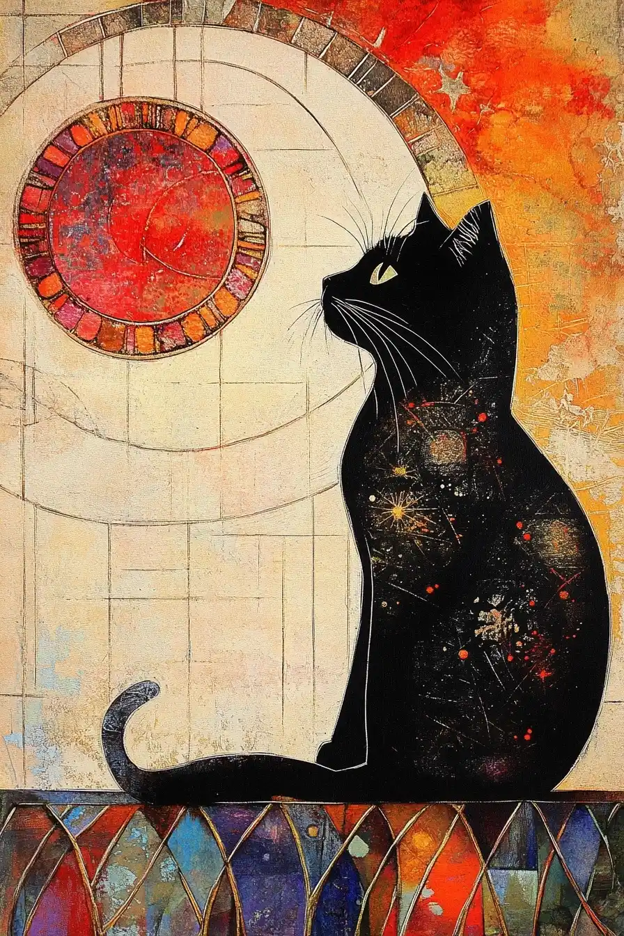 Cat in Cathedral Woodblock