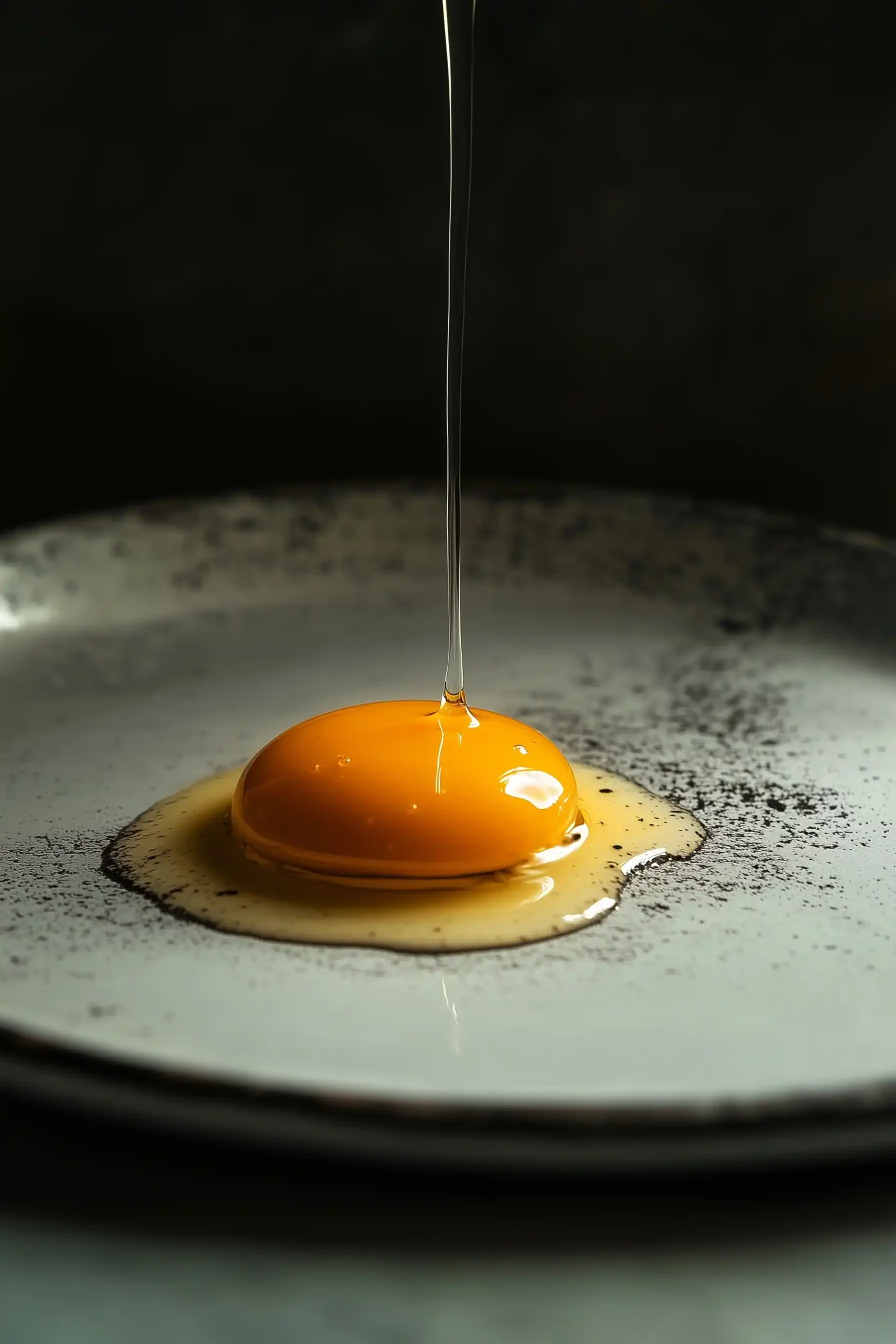Close-Up Egg Yolk Drip