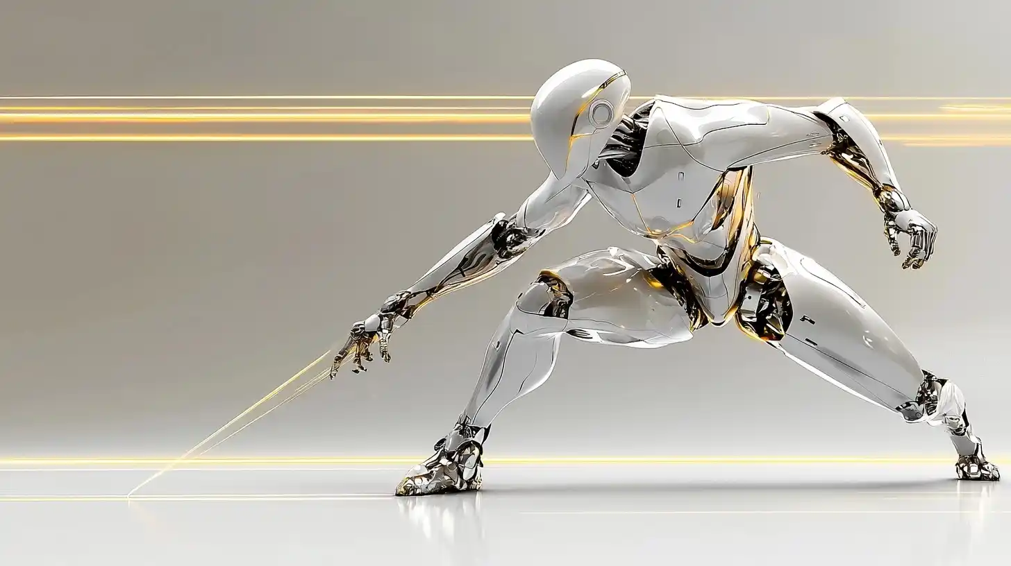 Futuristic Metallic Motion Figure