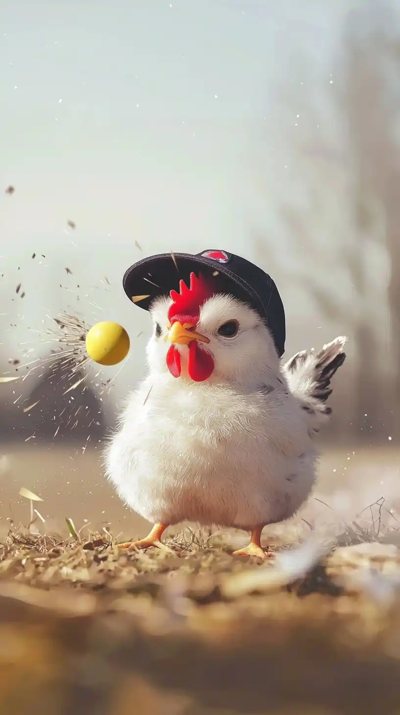 Cartoon Chicken Under Fire