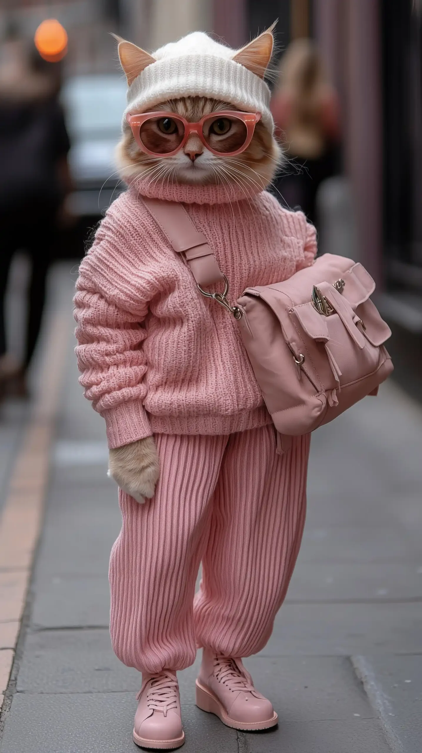 Fashionable Cat on Street