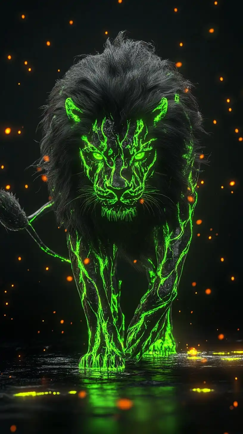 Molten Green Lava Lion