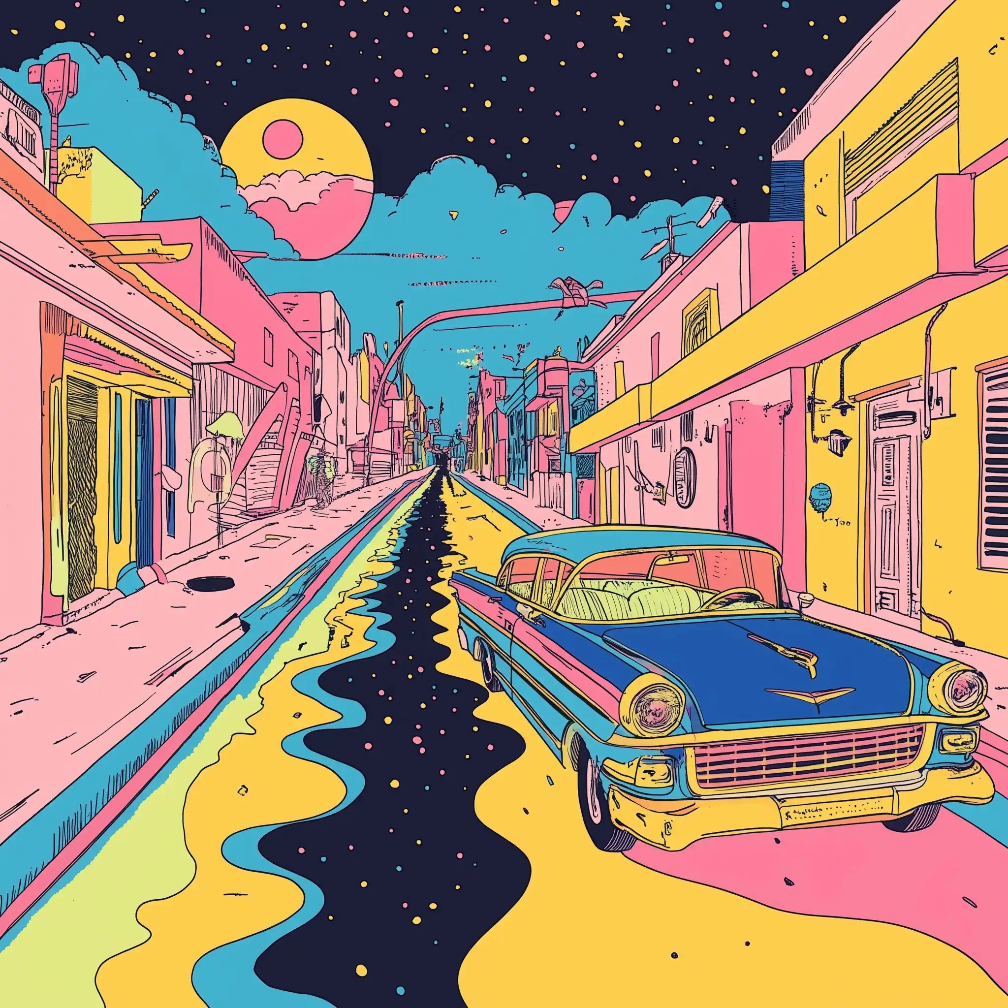 1950s Car on Cuban Street
