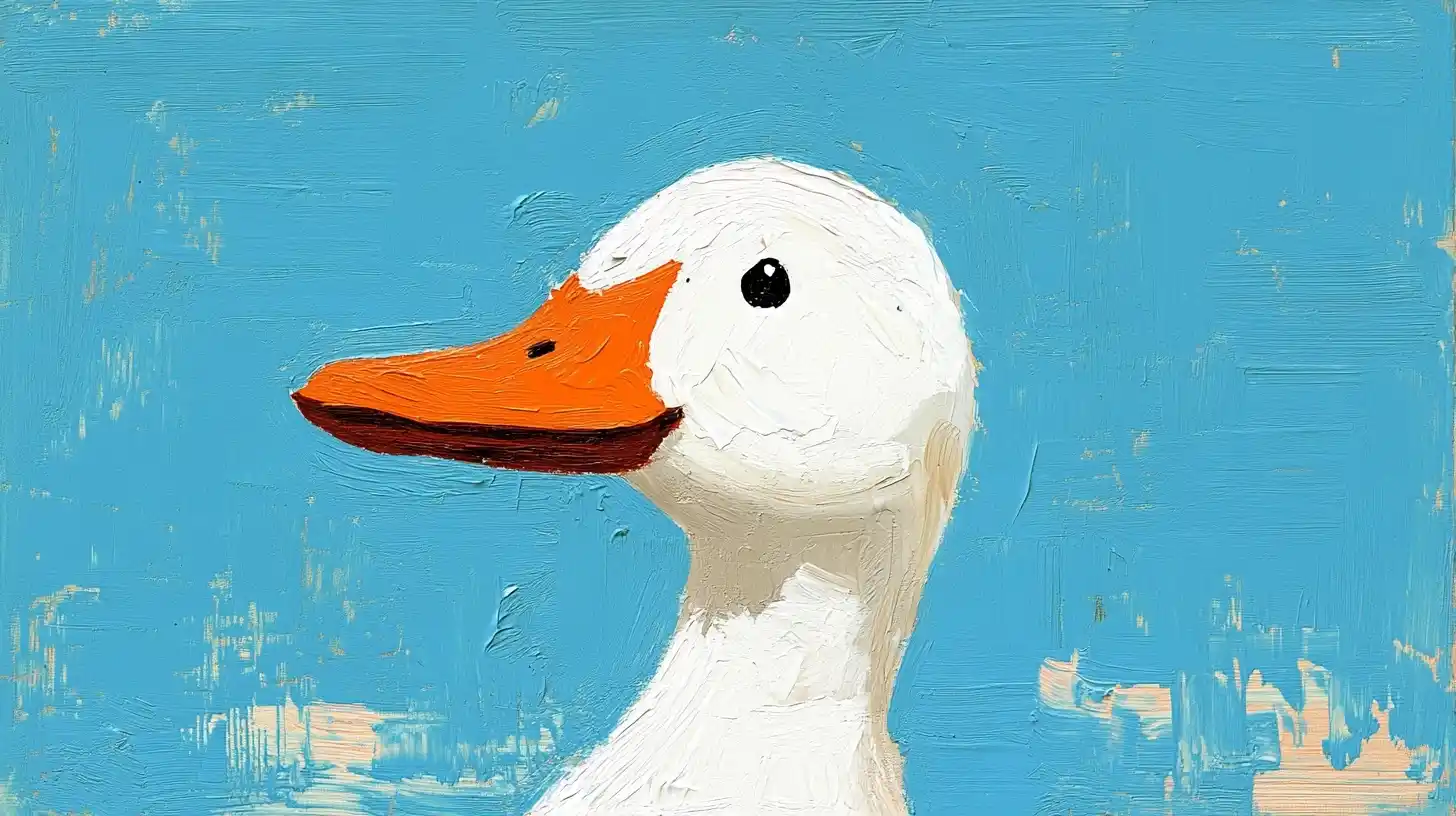 Naive Duck Cityscape Illustration