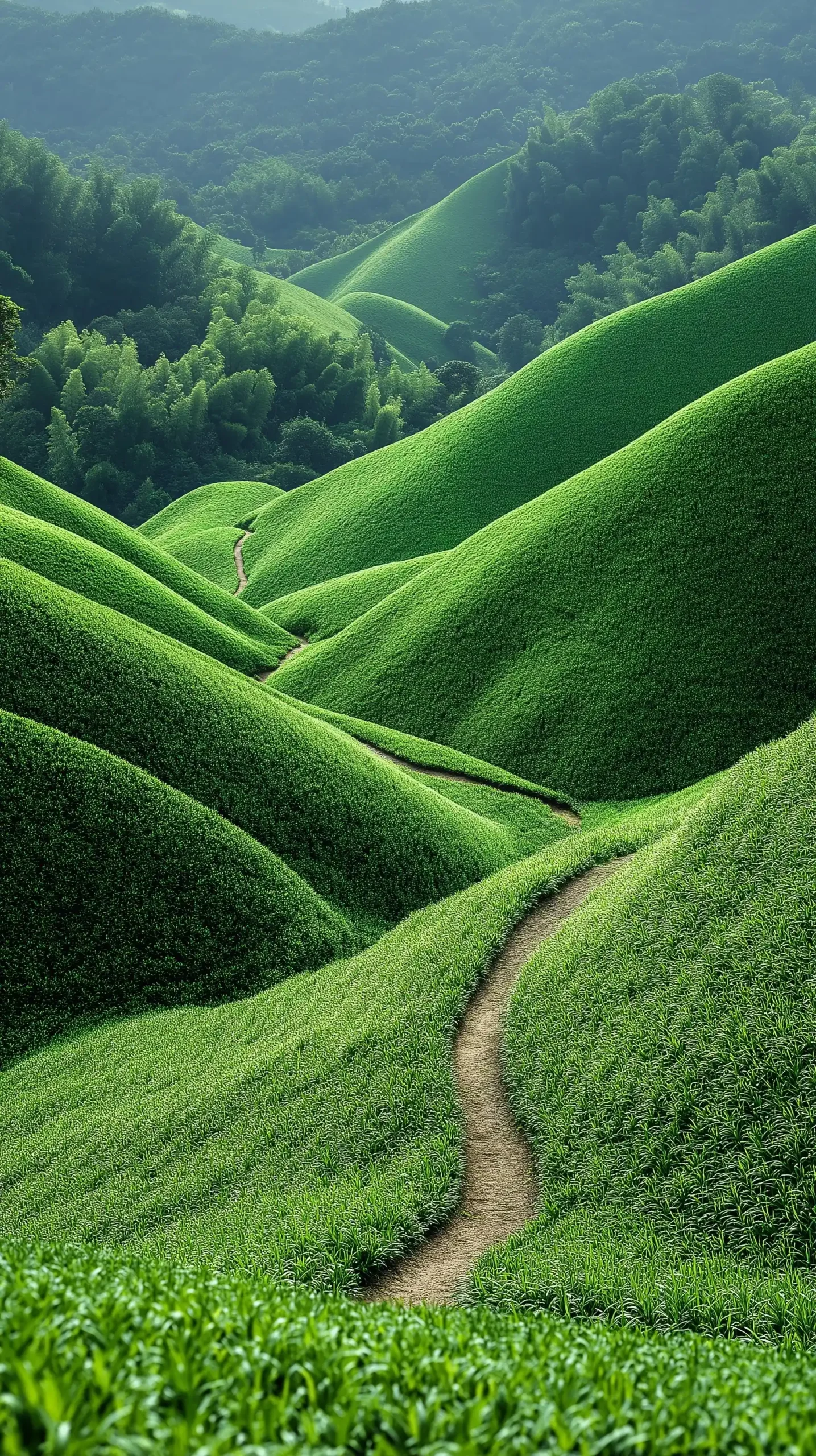 Surreal Path Through Grass
