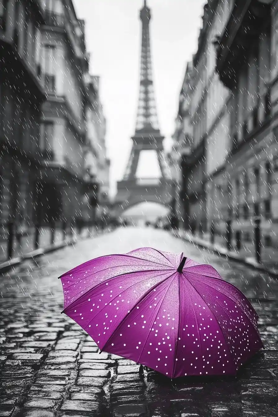 Eiffel Tower with Umbrella