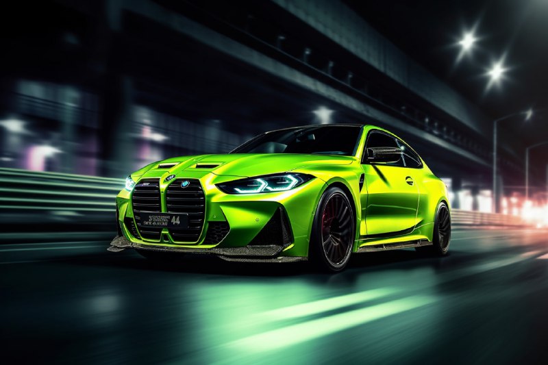 Acid Green BMW M4 Concept Racing Through Neon Tokyo