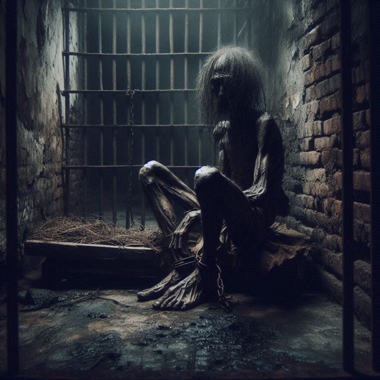 Lonely Prisoner in Dark Fantasy Setting