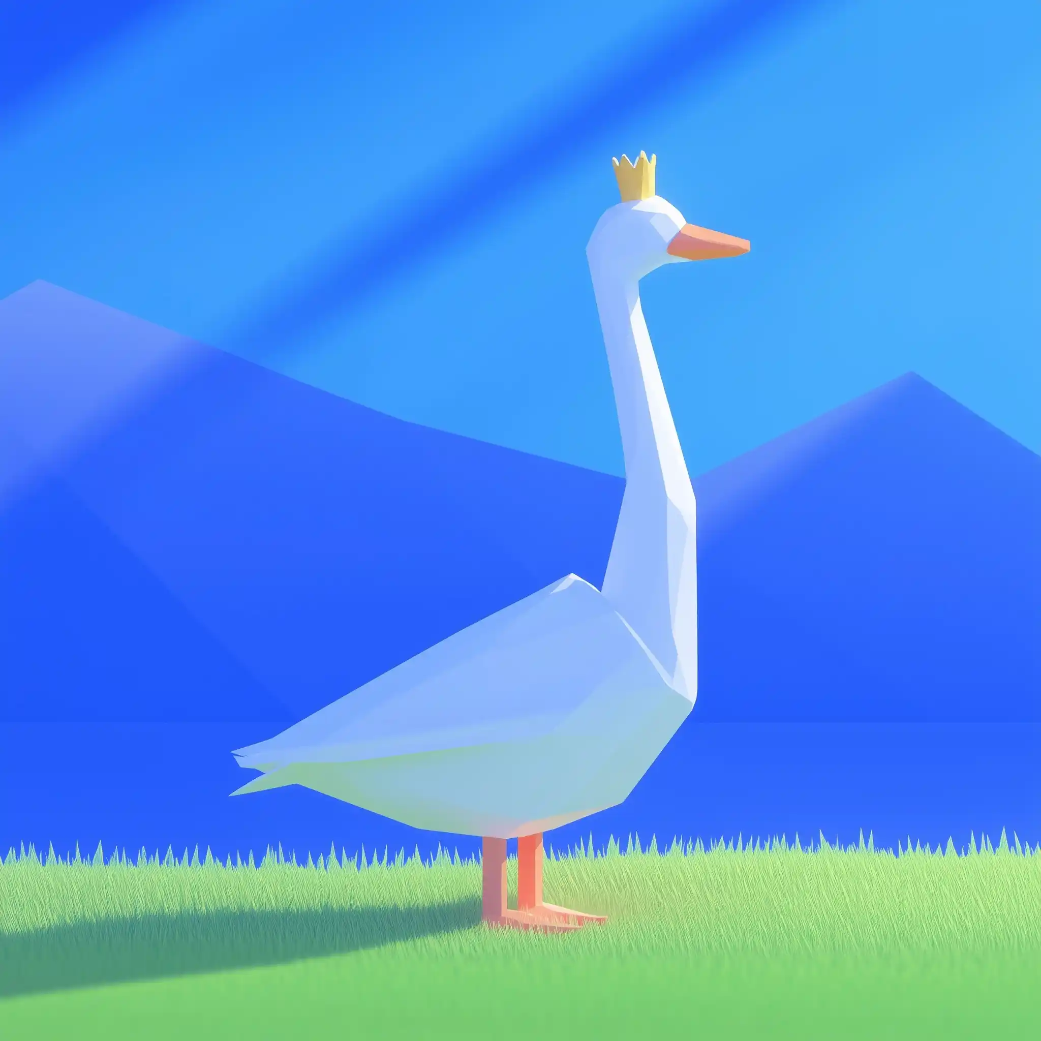 Minimalist Goose with Crown