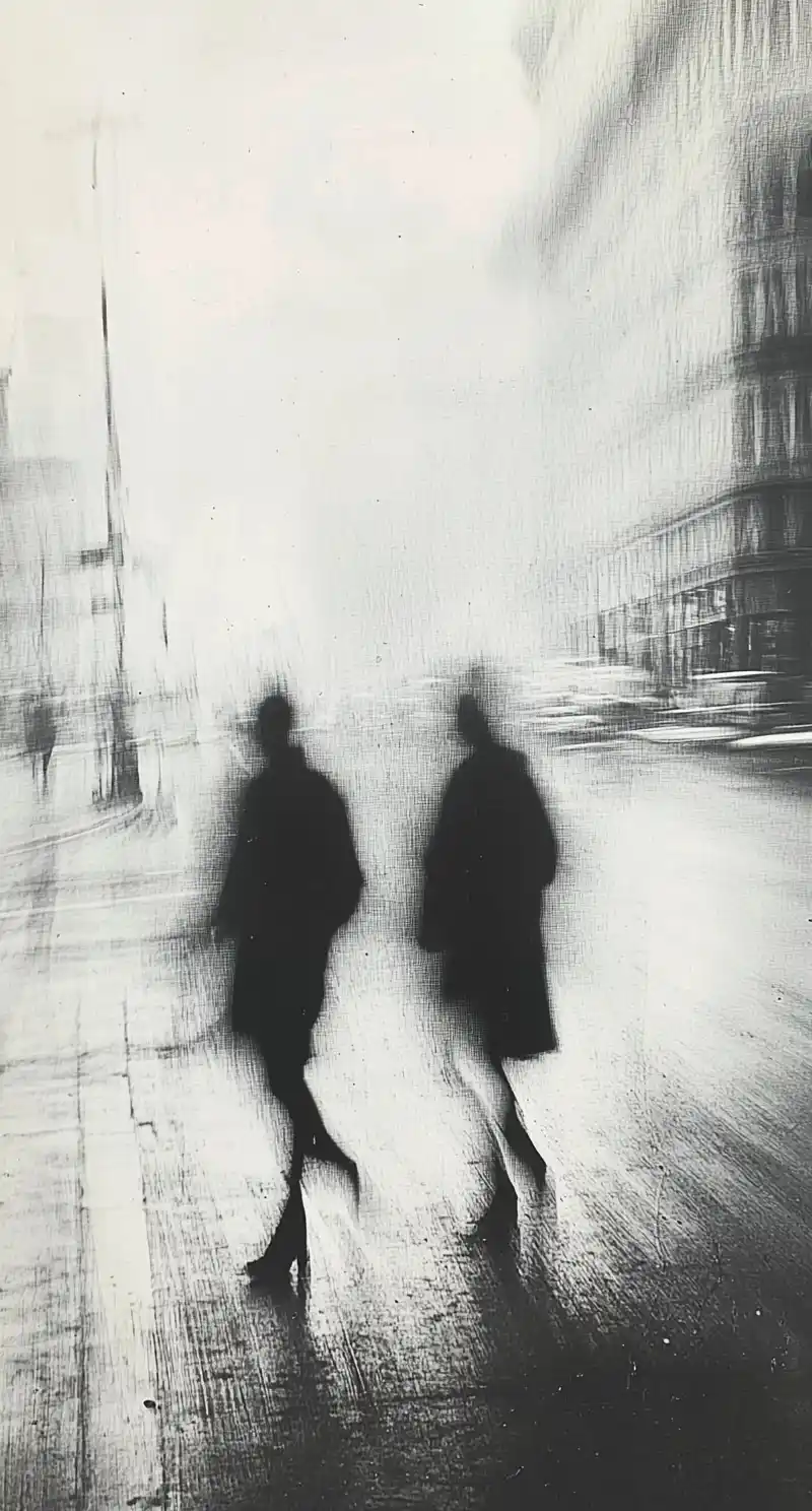 Blurry Figures in Urban Scene