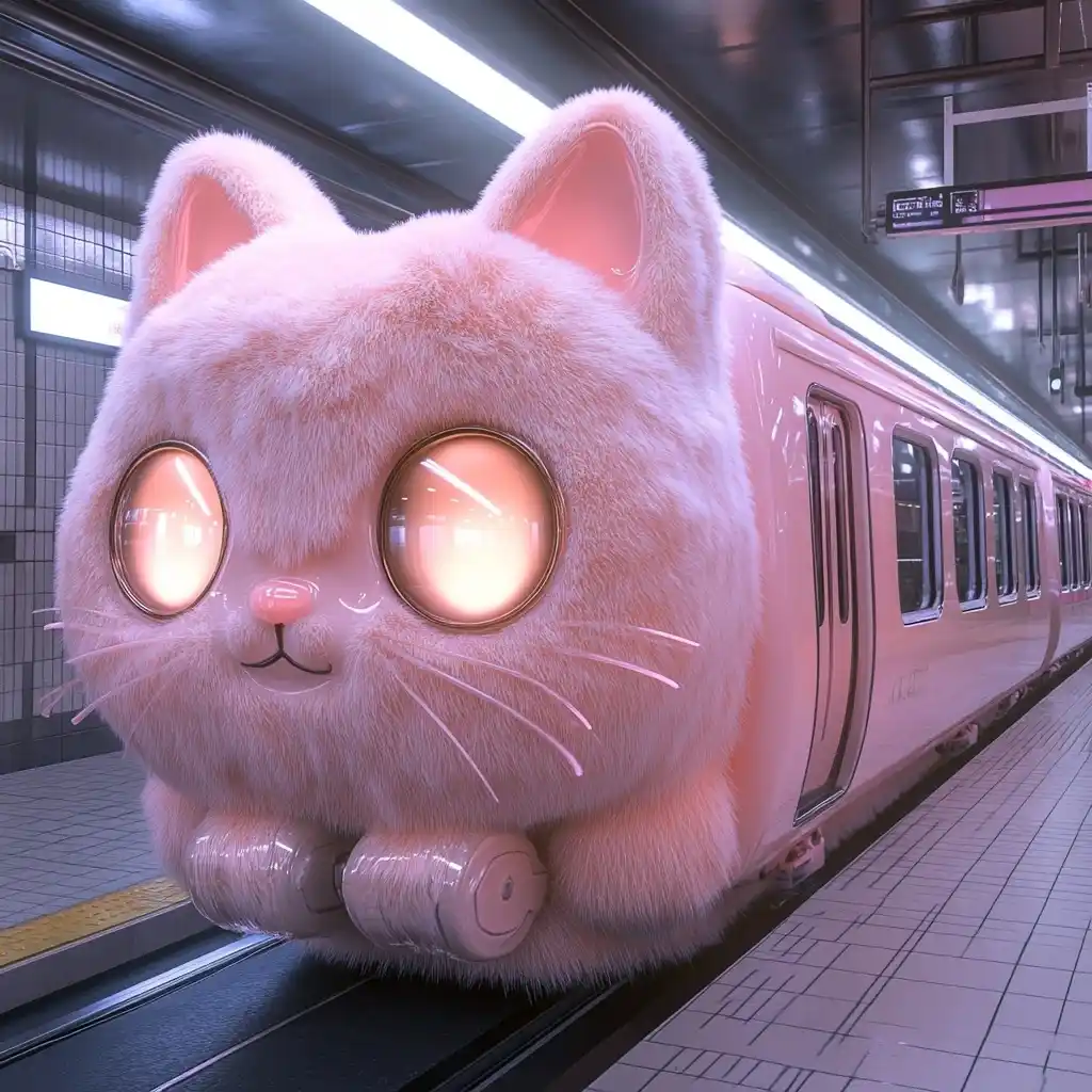 Kawaii Cat Subway Train