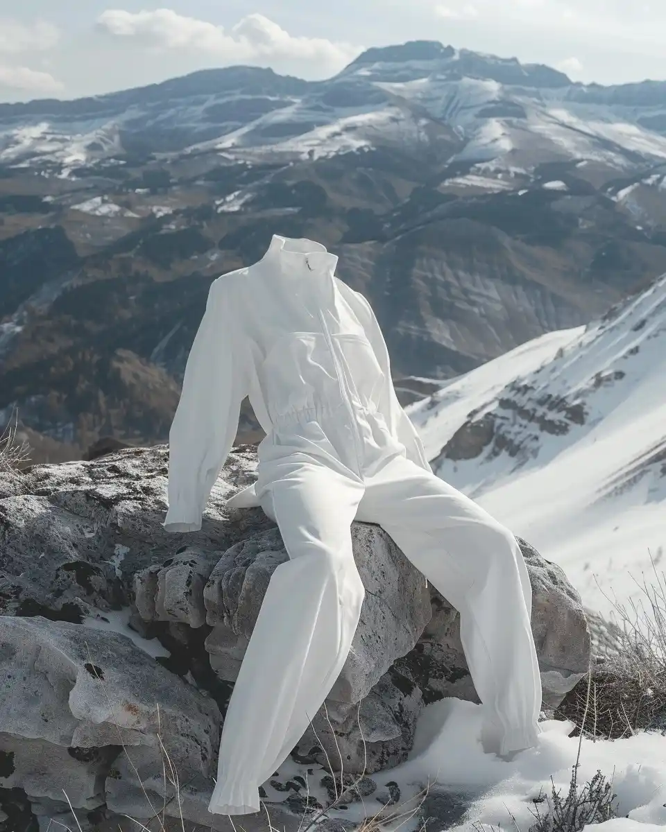 Winter Mountains with Jumpsuit