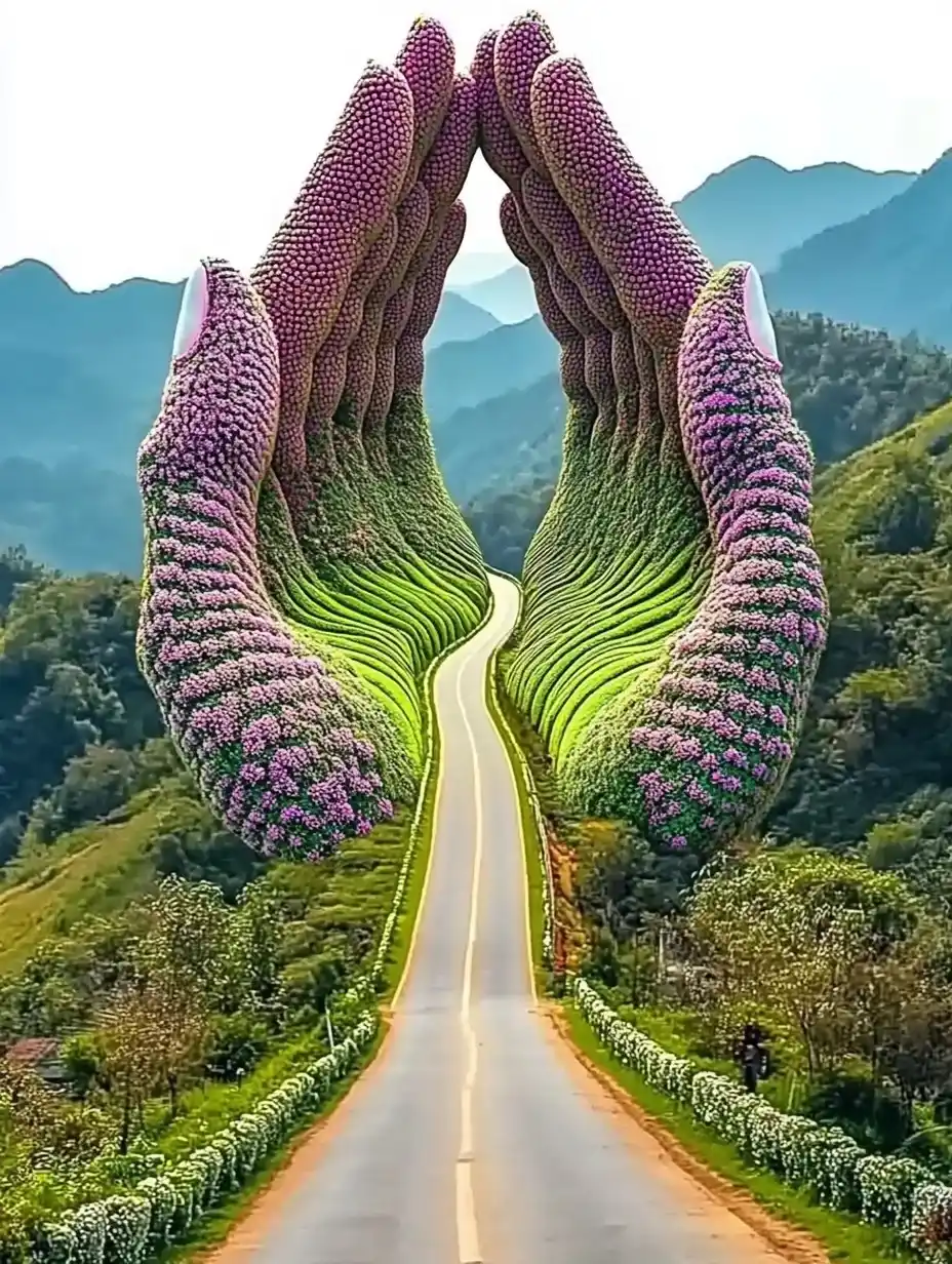 Hands-Shaped Road in China