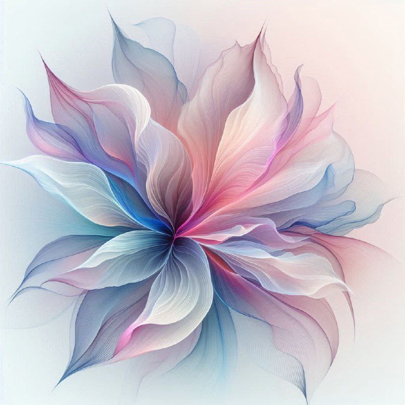 Ethereal Pastel Abstract Flower With Flowing Petals