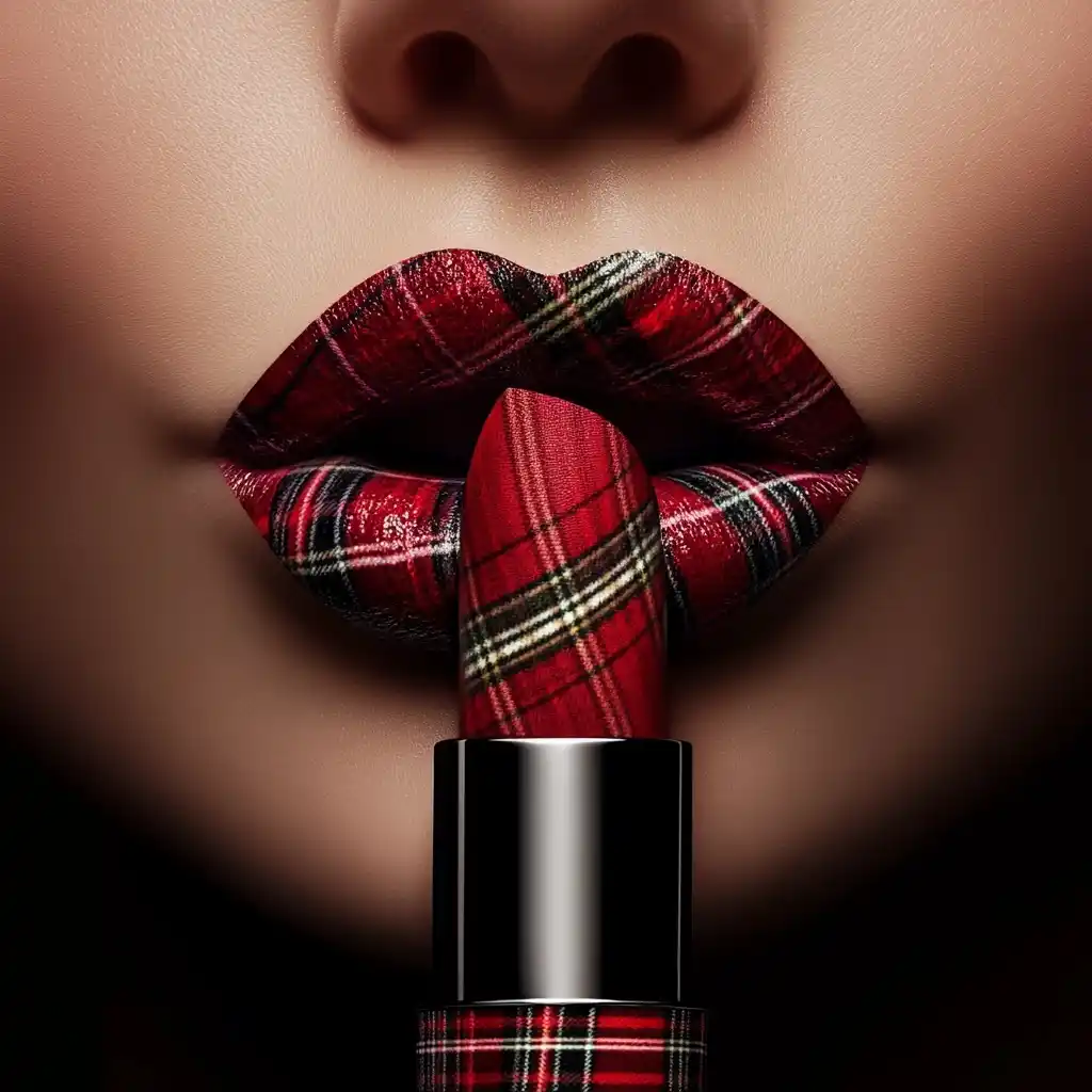 Tartan Lips Illustration