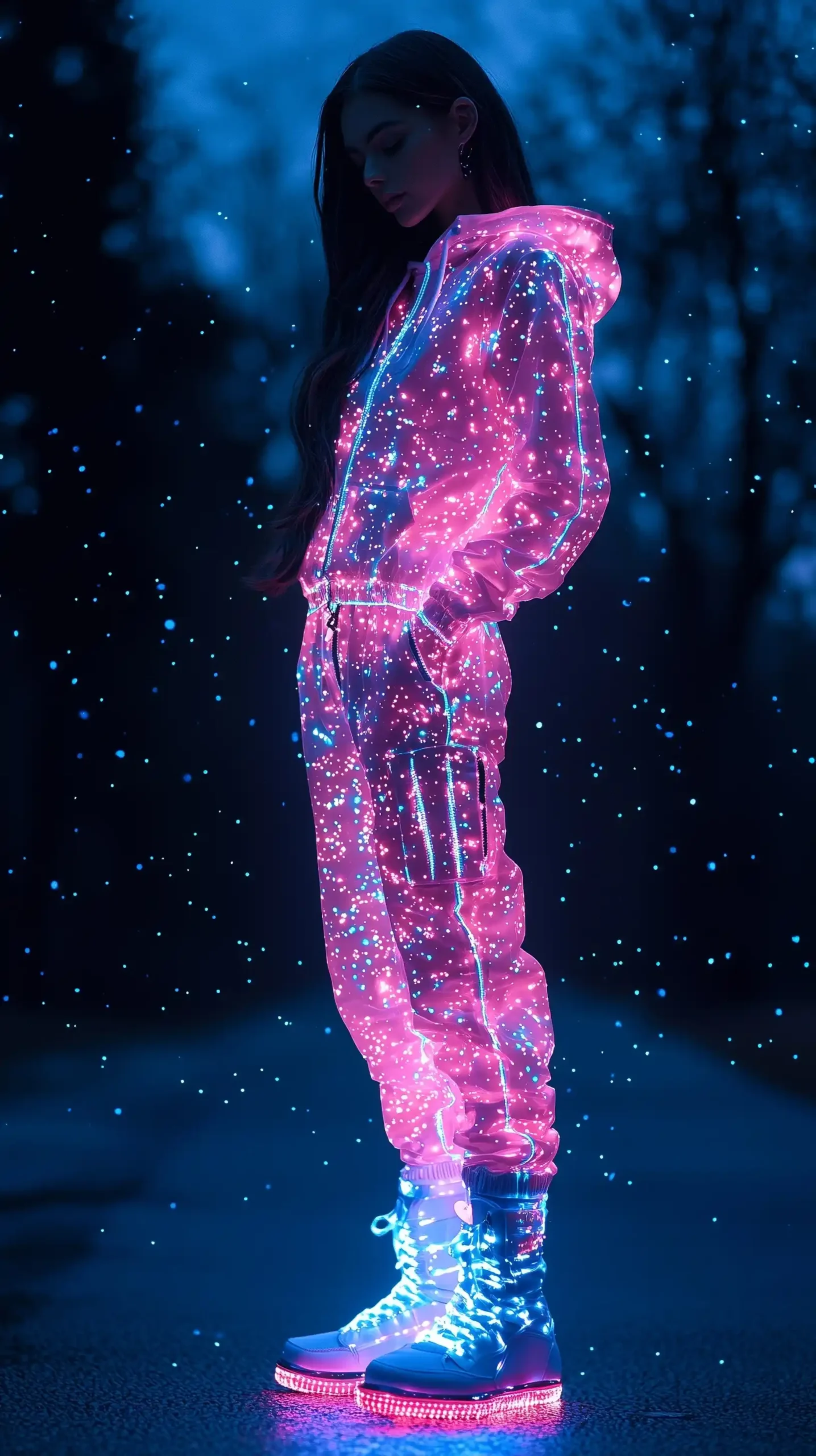 Realistic Bioluminescent Tracksuit
