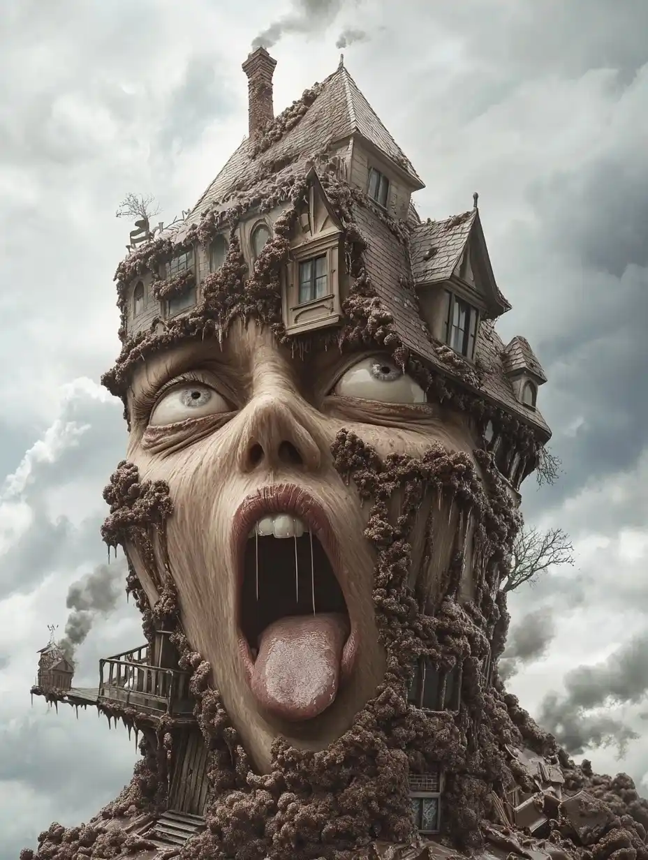 Giantess Salivating Over Mansard Roof