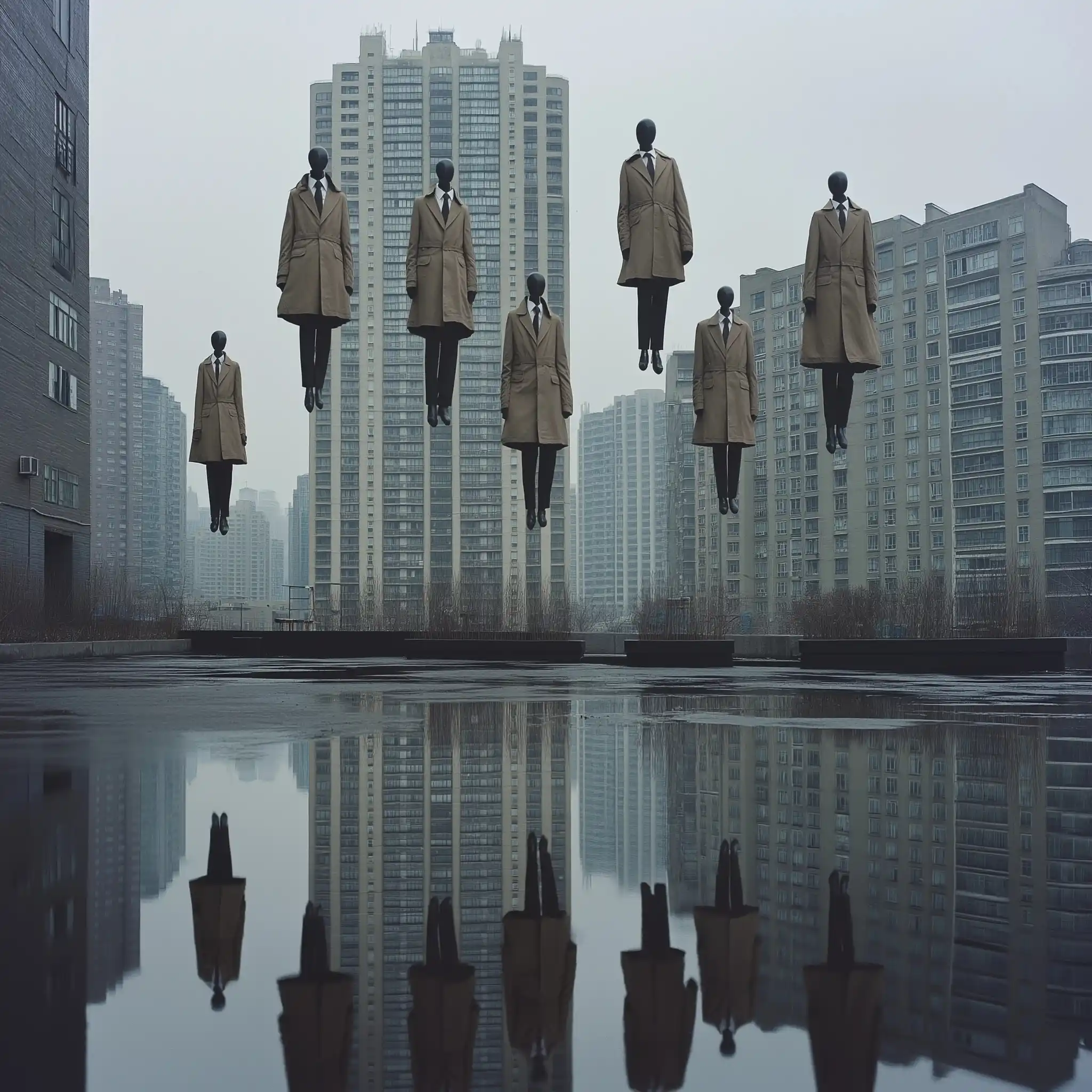 Gentlemen Floating in City