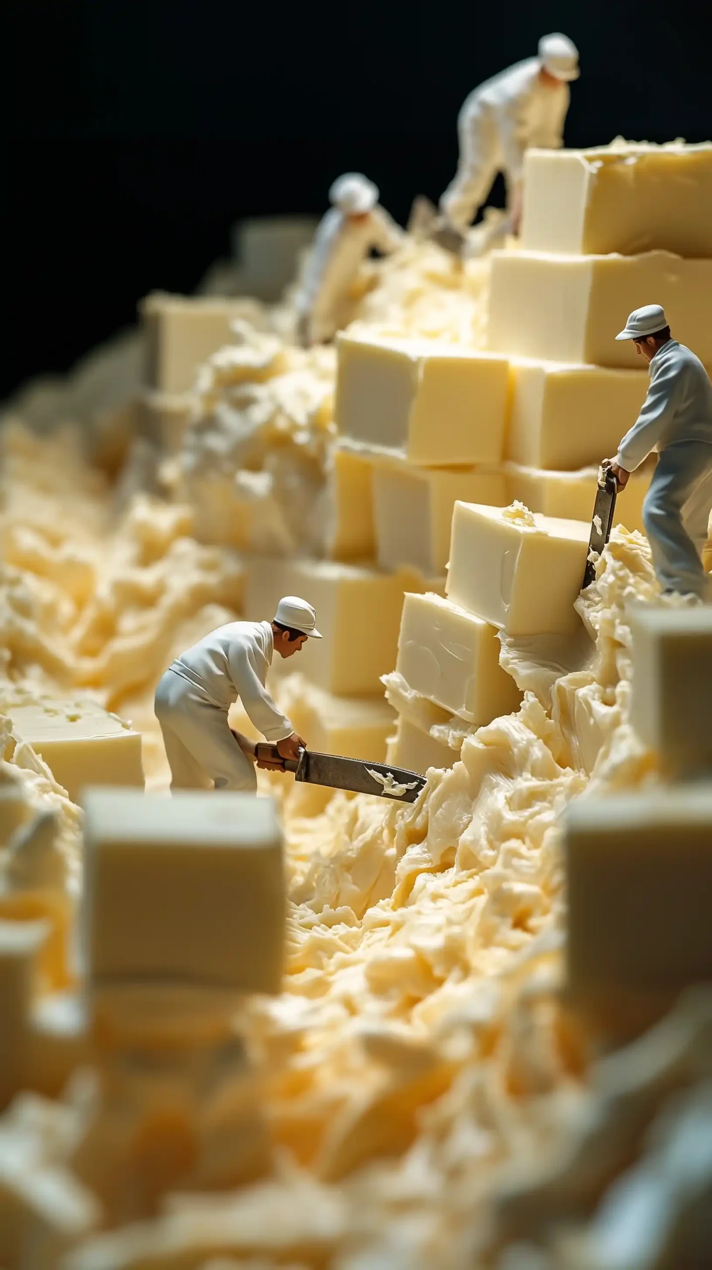 Miniature Bakers Cutting Butter