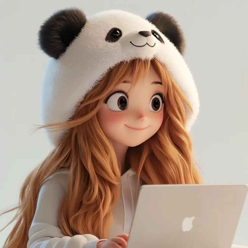 Disney 3D Girl with Laptop