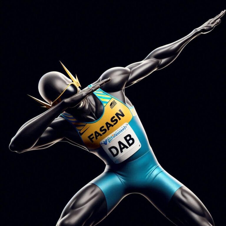 Caribbean Runner Athlete in Dab Pose Sporty CGI