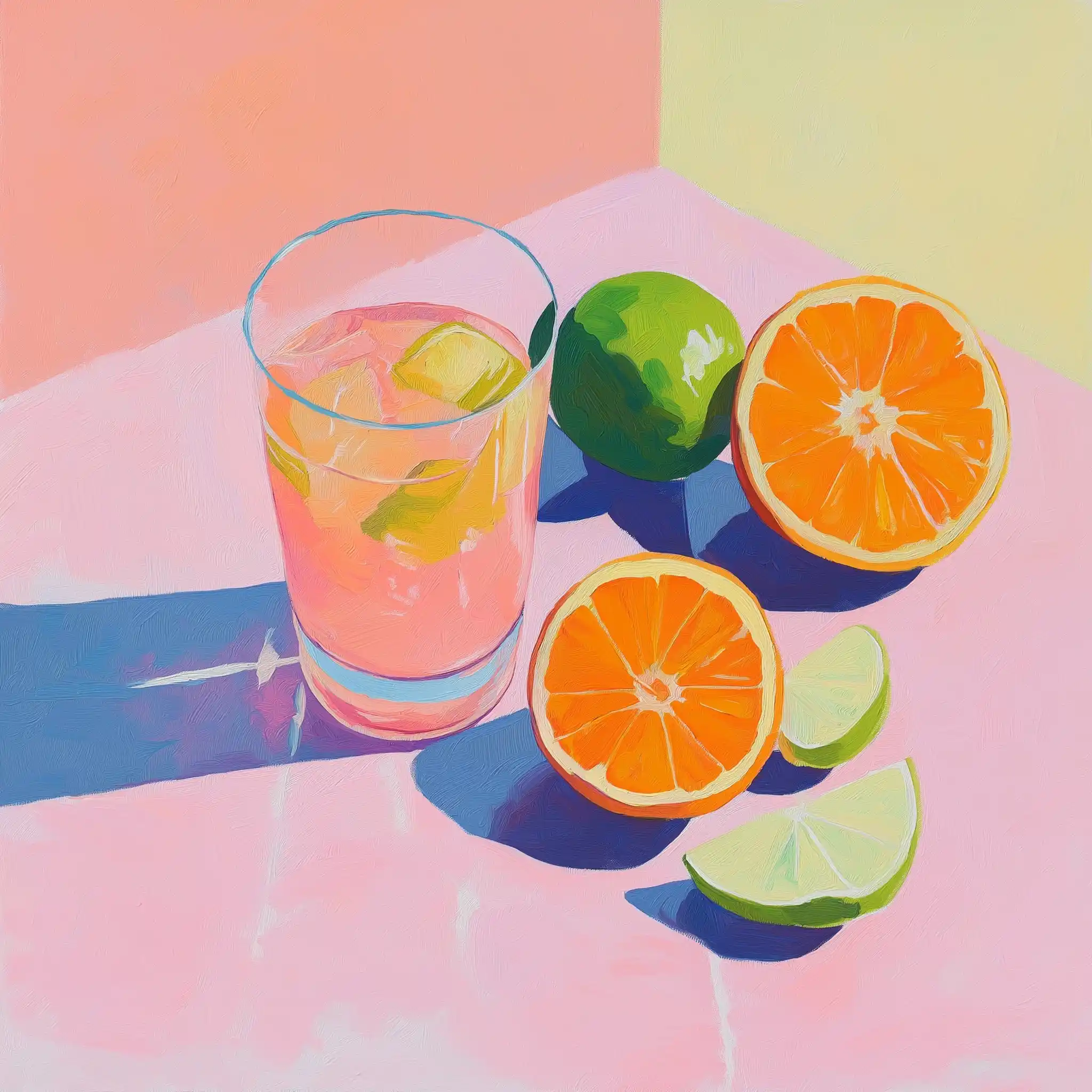 Pastel Drink Still Life