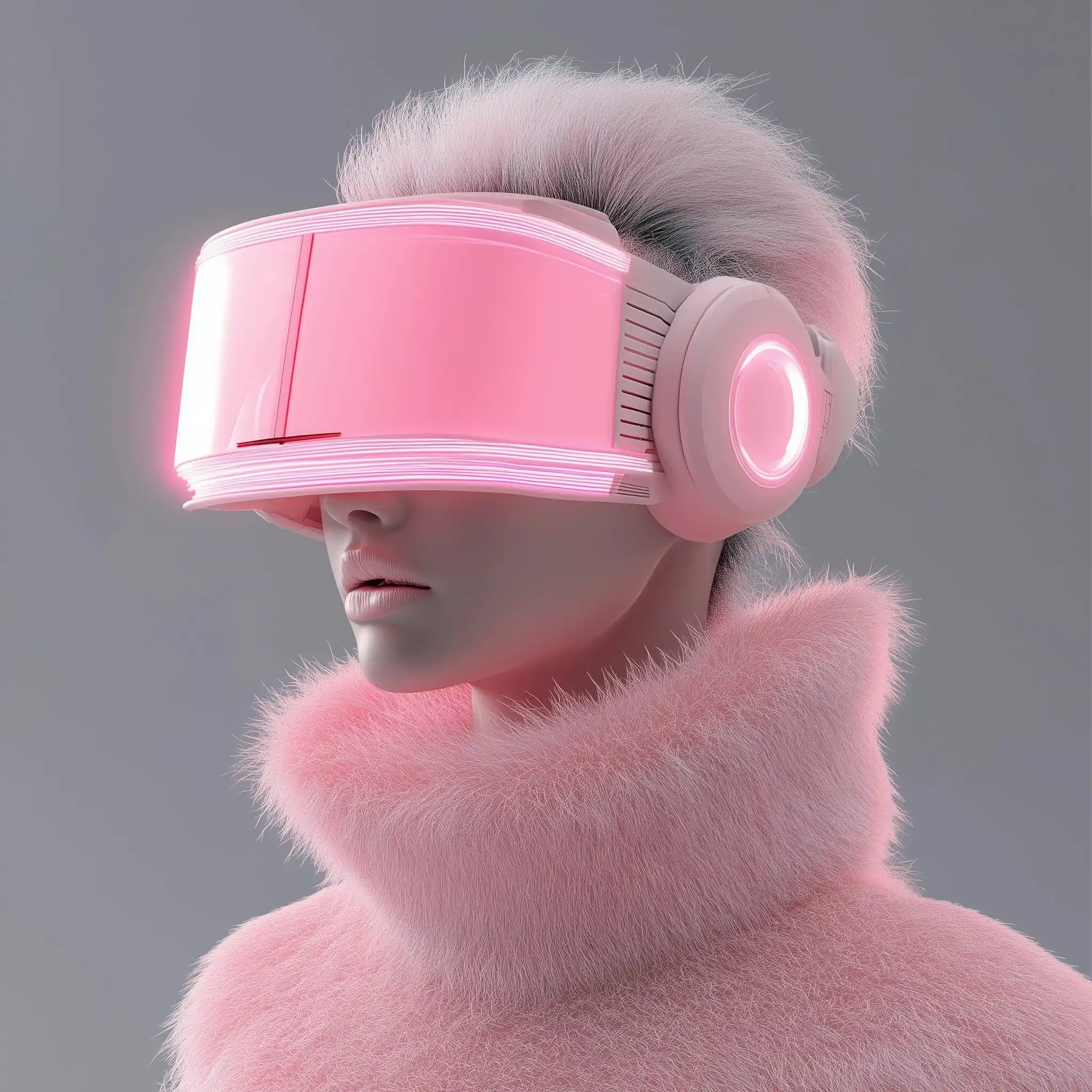 3D Cyberpunk Pink Visor