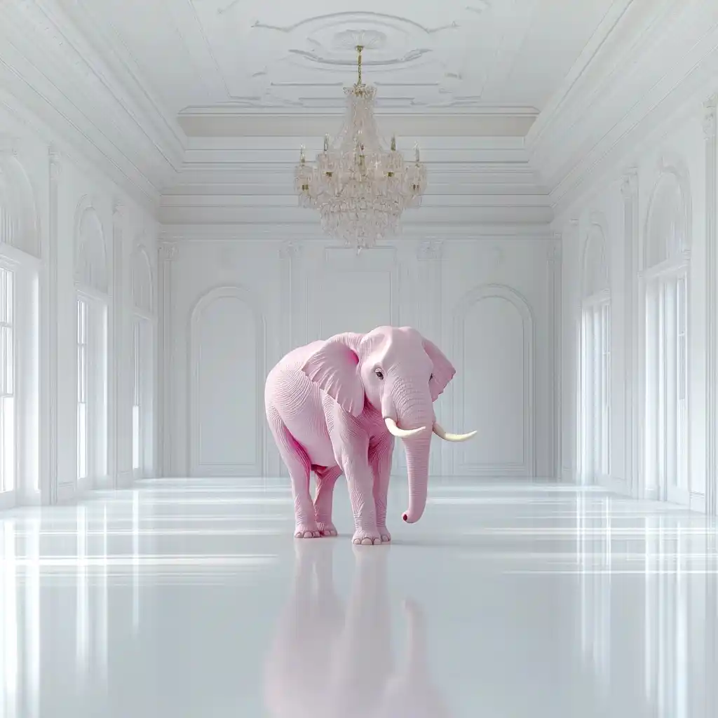 Photorealistic Pink Elephant Hall