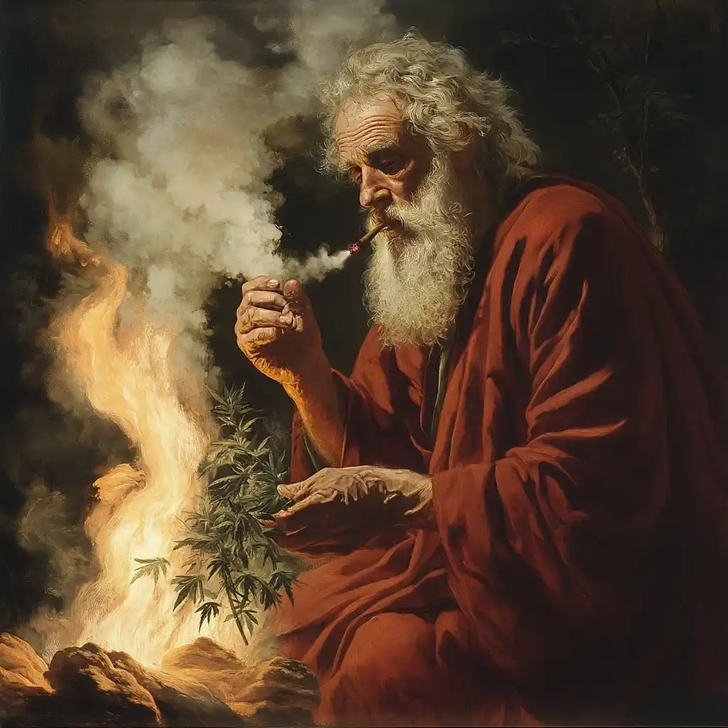 Moses with Joint by Bush