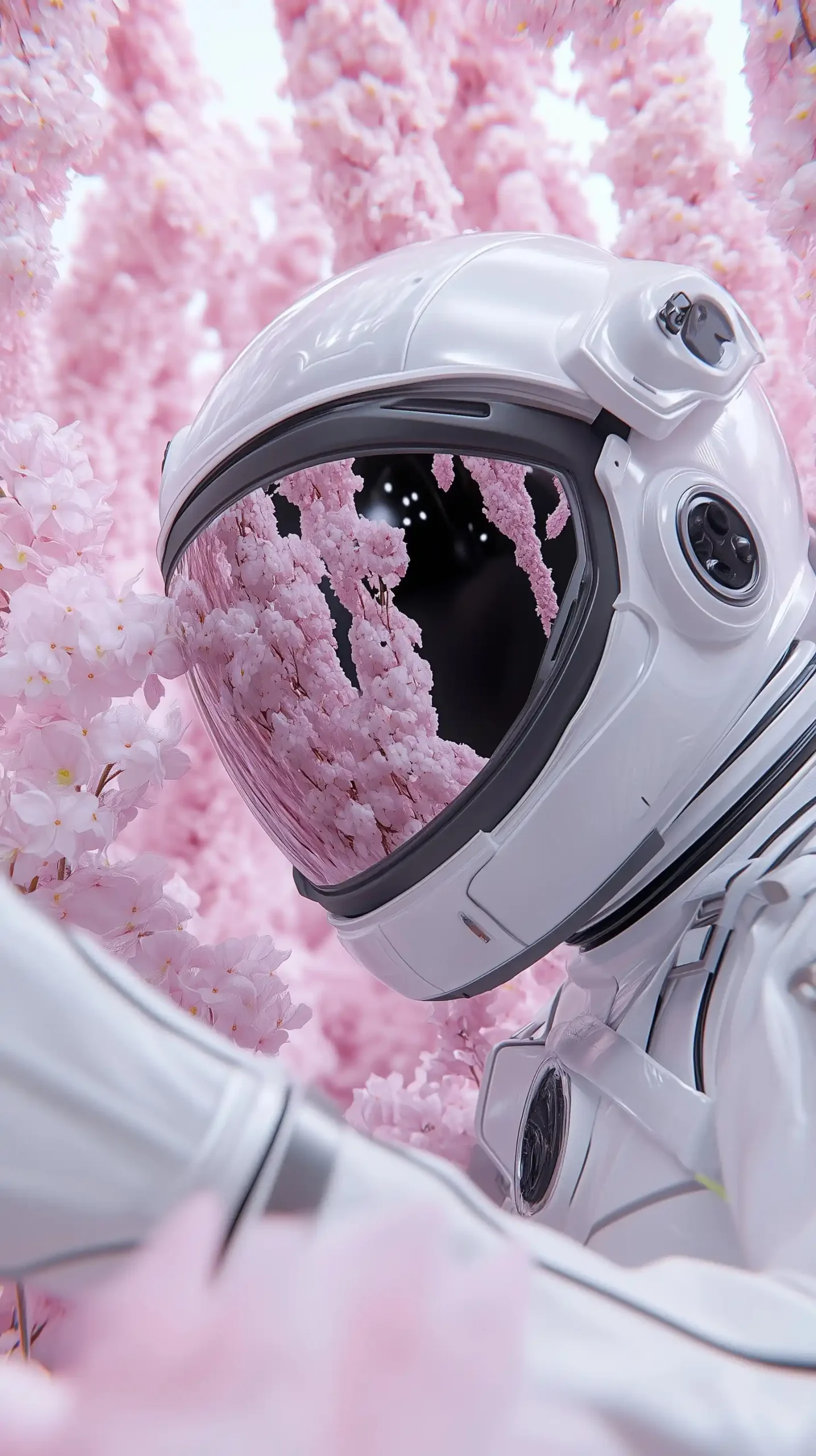Explorer Touching Alien Flower
