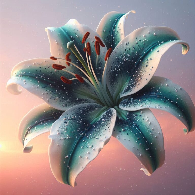 Stardust Lily With Teal and White Star-Spotted Petals