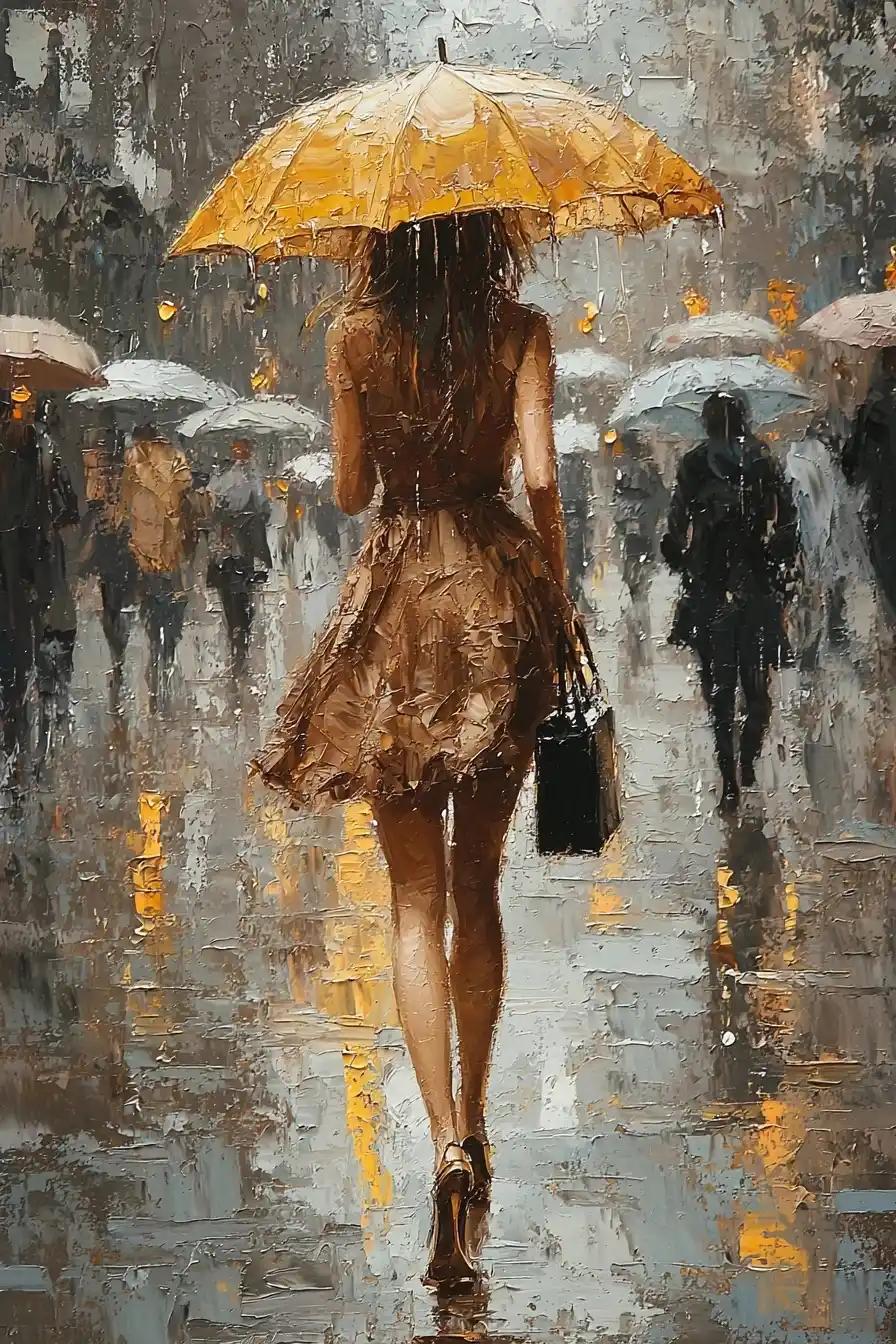Impressionist Woman with Umbrella