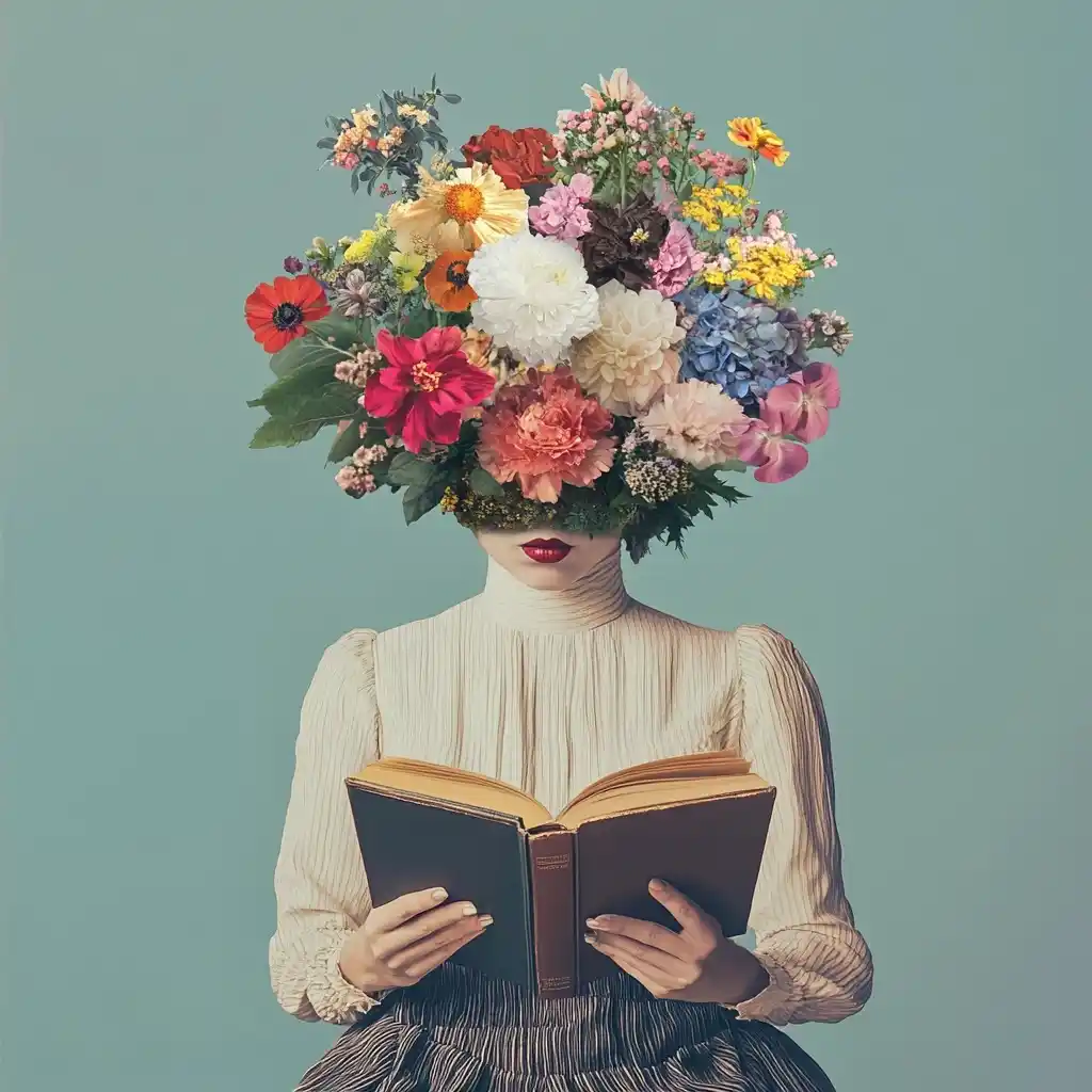 Floral Portrait with Book