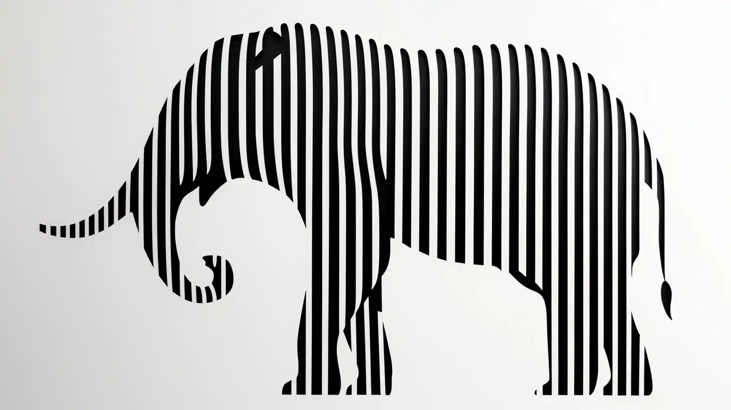 Minimalist Elephant Silhouette Lines