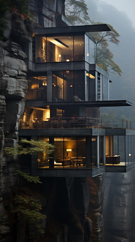 Haunting House Built Atop a Rock Vintage Modernism