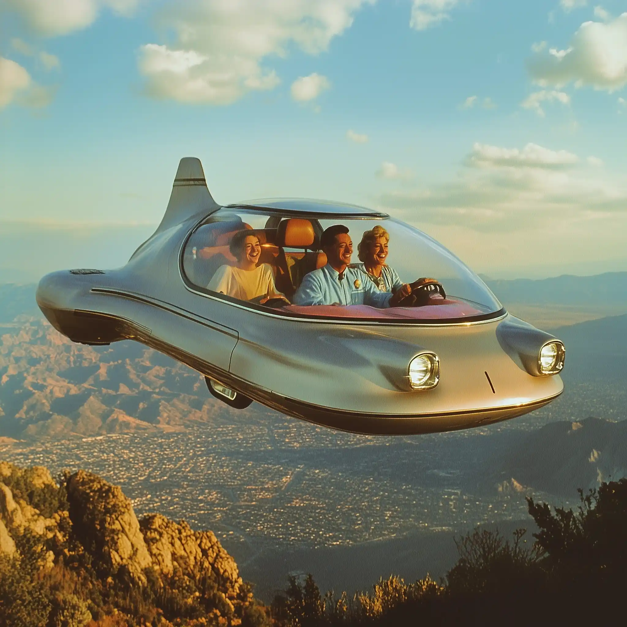 90s Futuristic Flying Car