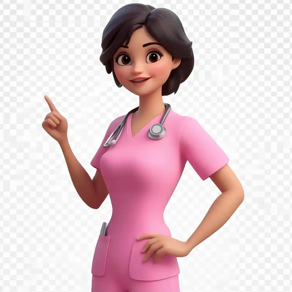 3D Nurse in Scrubs