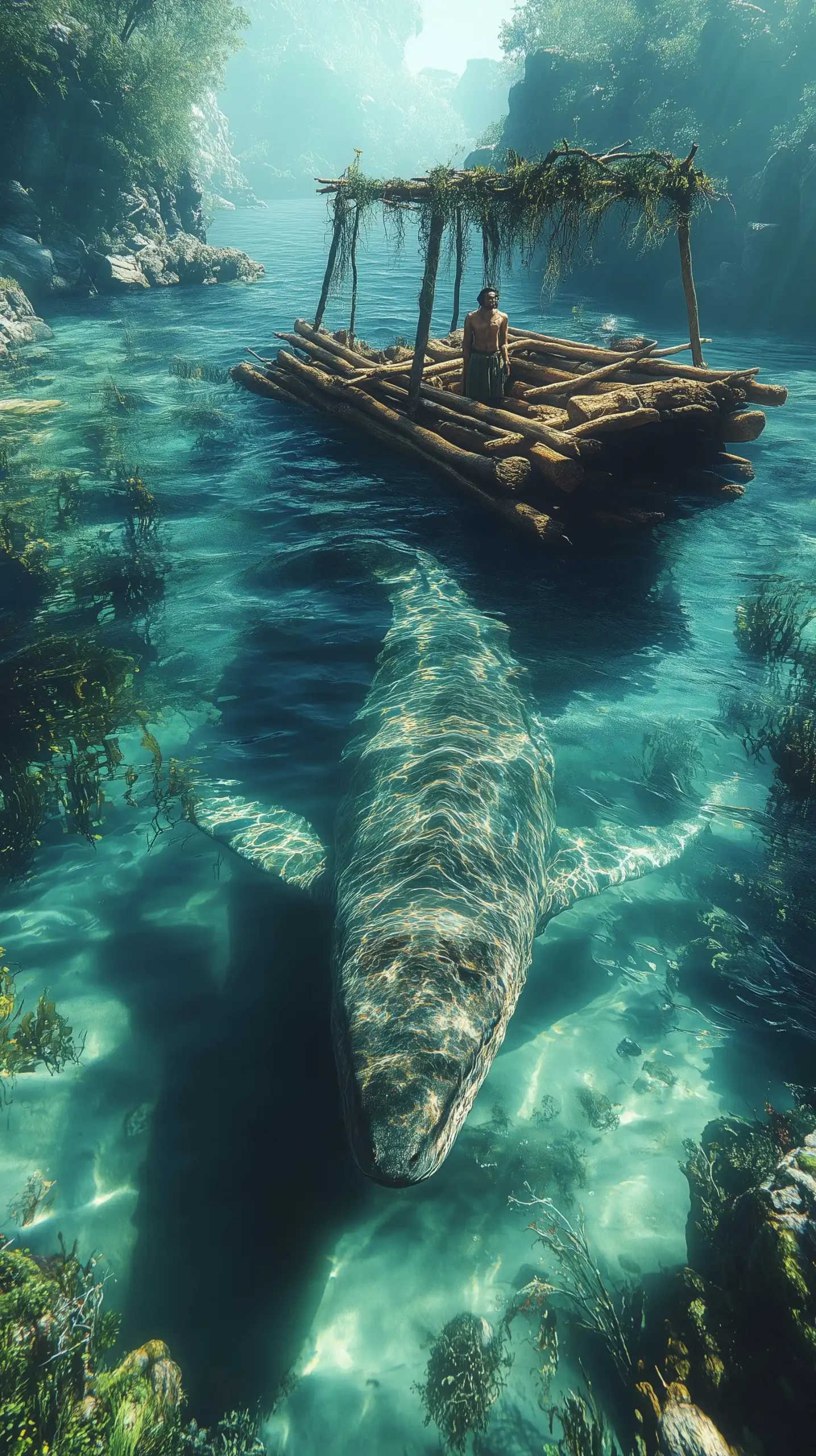 Plesiosaurus Underwater Scene