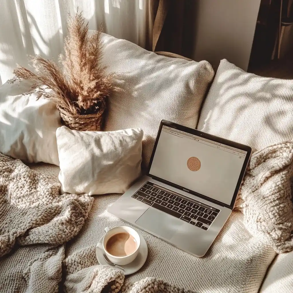 Boho Laptop and Coffee