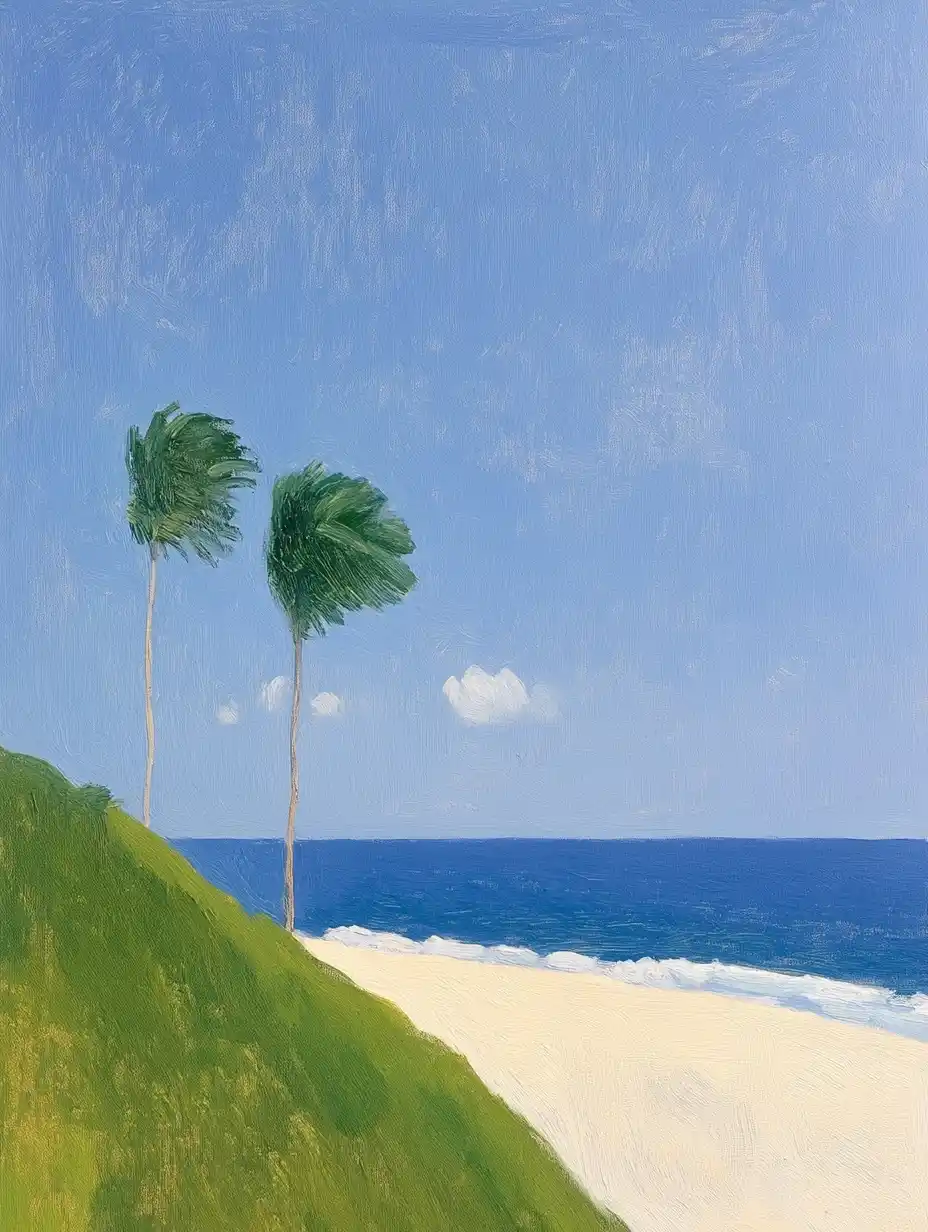 Tropical Shore Typhoon Painting