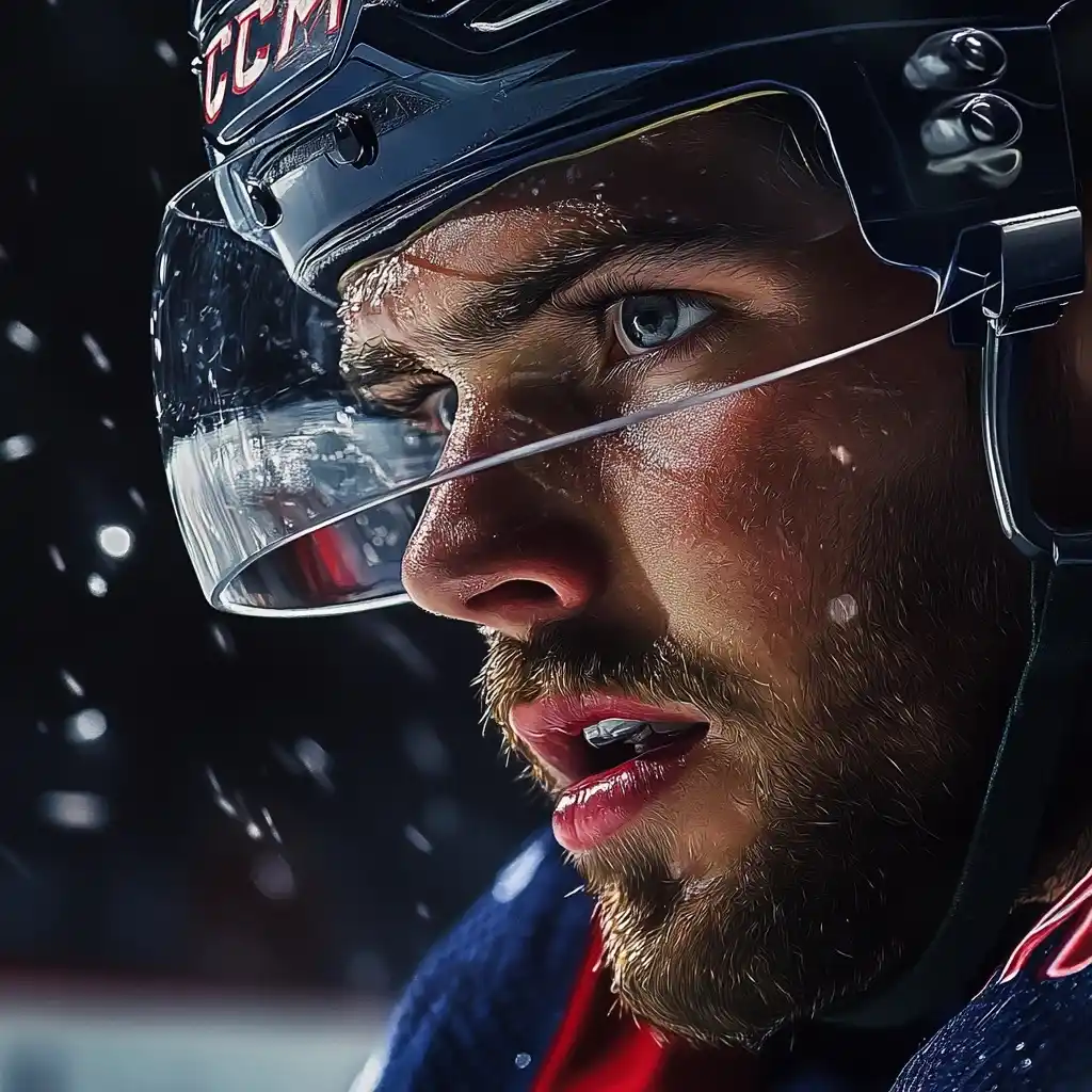 Photorealistic Hockey Action Close-Up