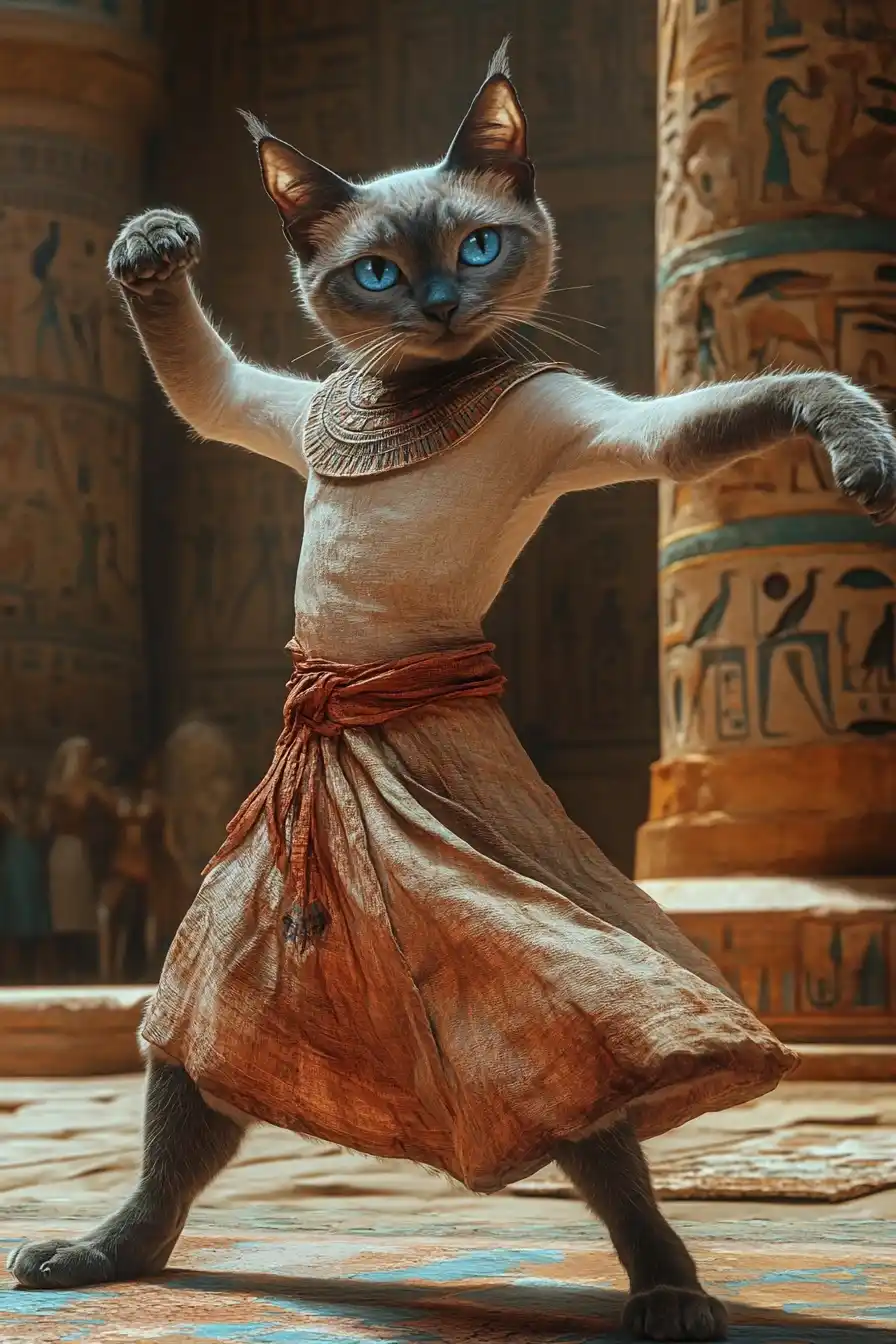 Ultra-Realistic Egyptian Cat Dance