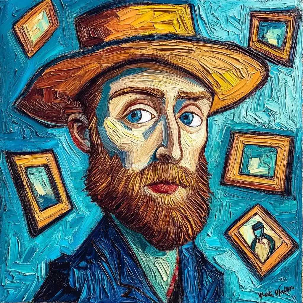 Van Gogh Caricature Juggling Frames