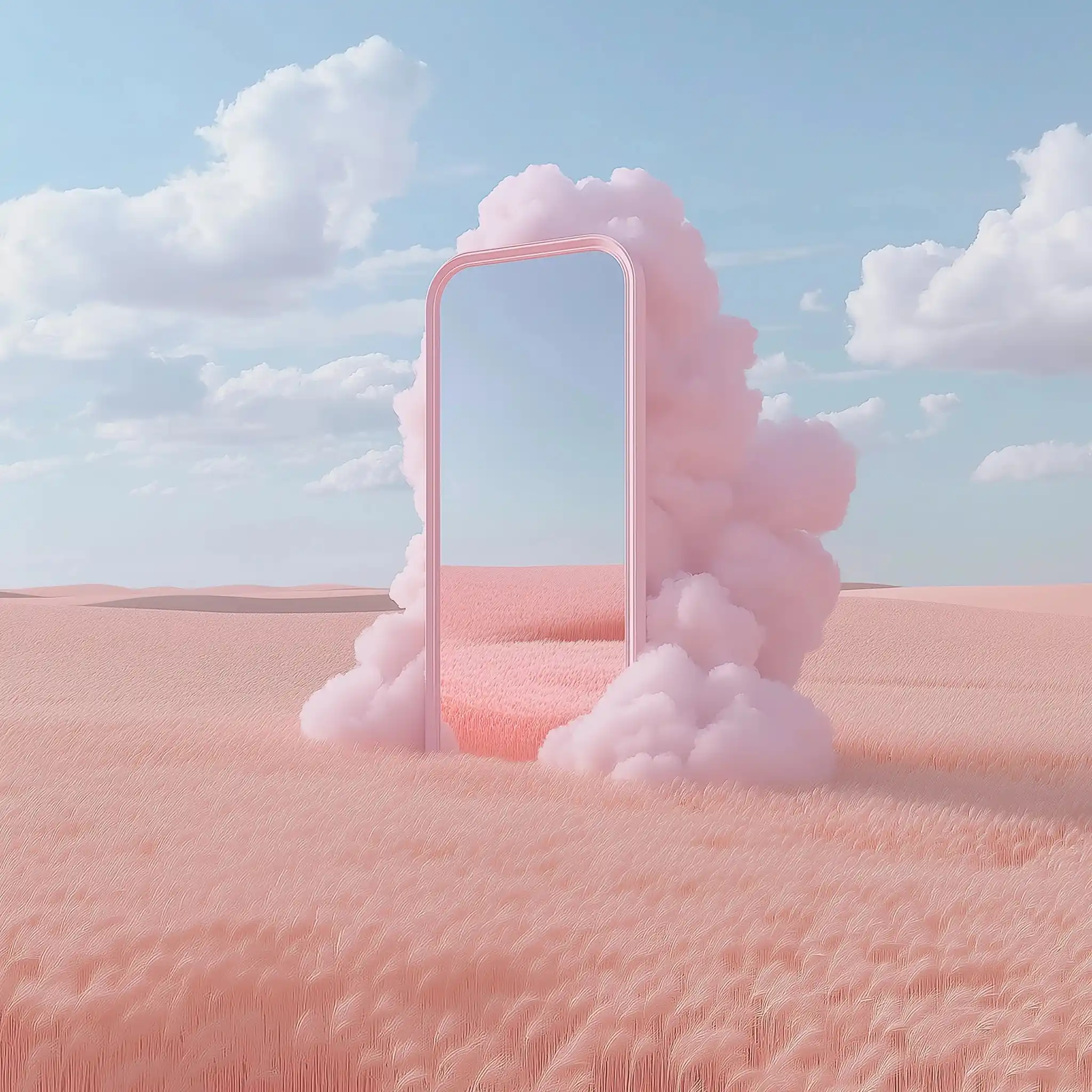 Floating Mirror in Wheat Fields