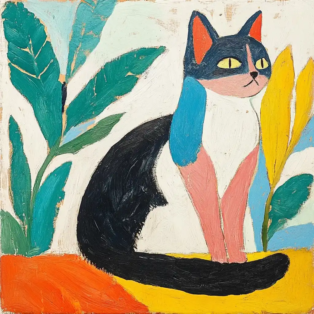 Matisse Cat on White